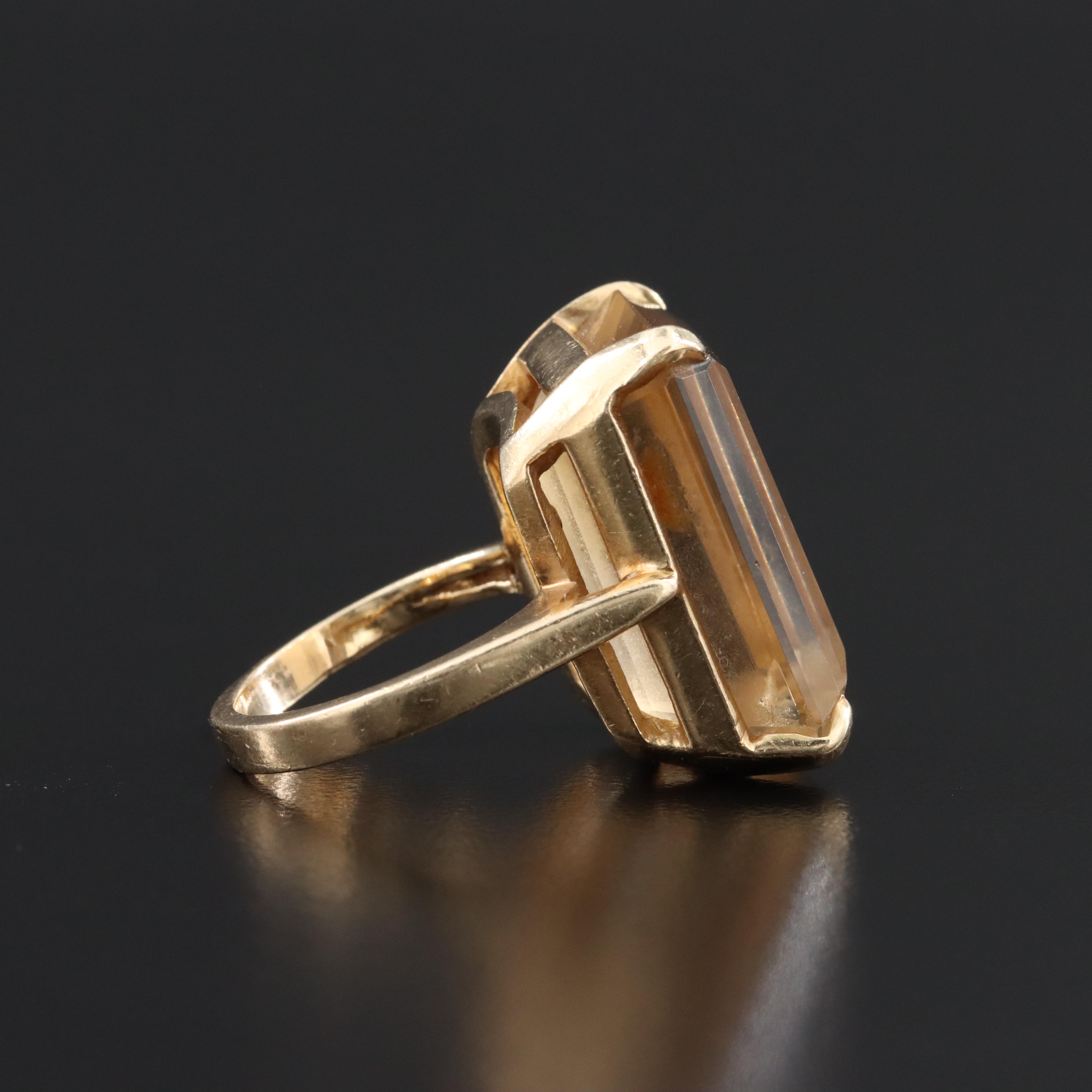 14K 26.88 CT Citrine Ring