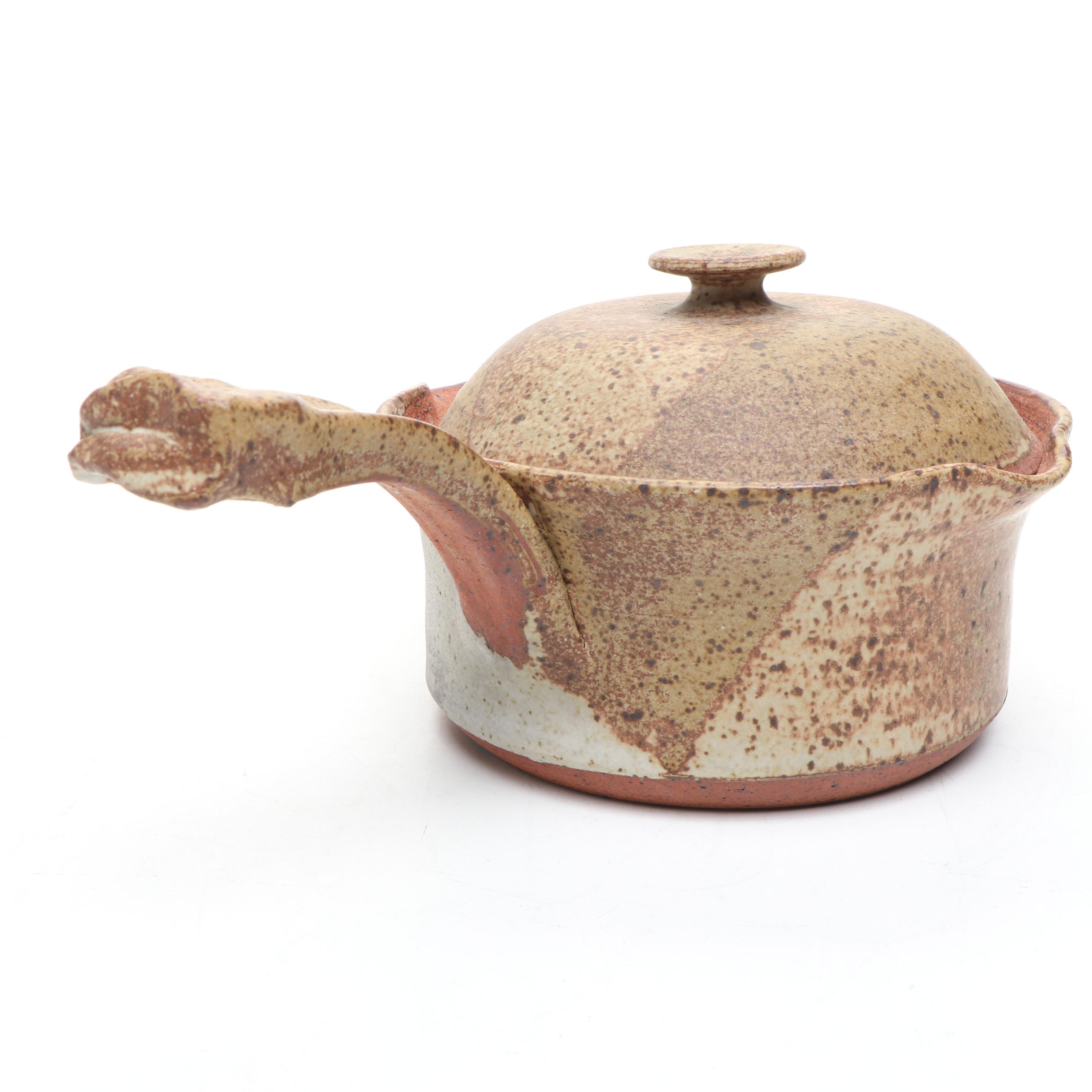 Signed Art Pottery Ceramic Pot and Pan