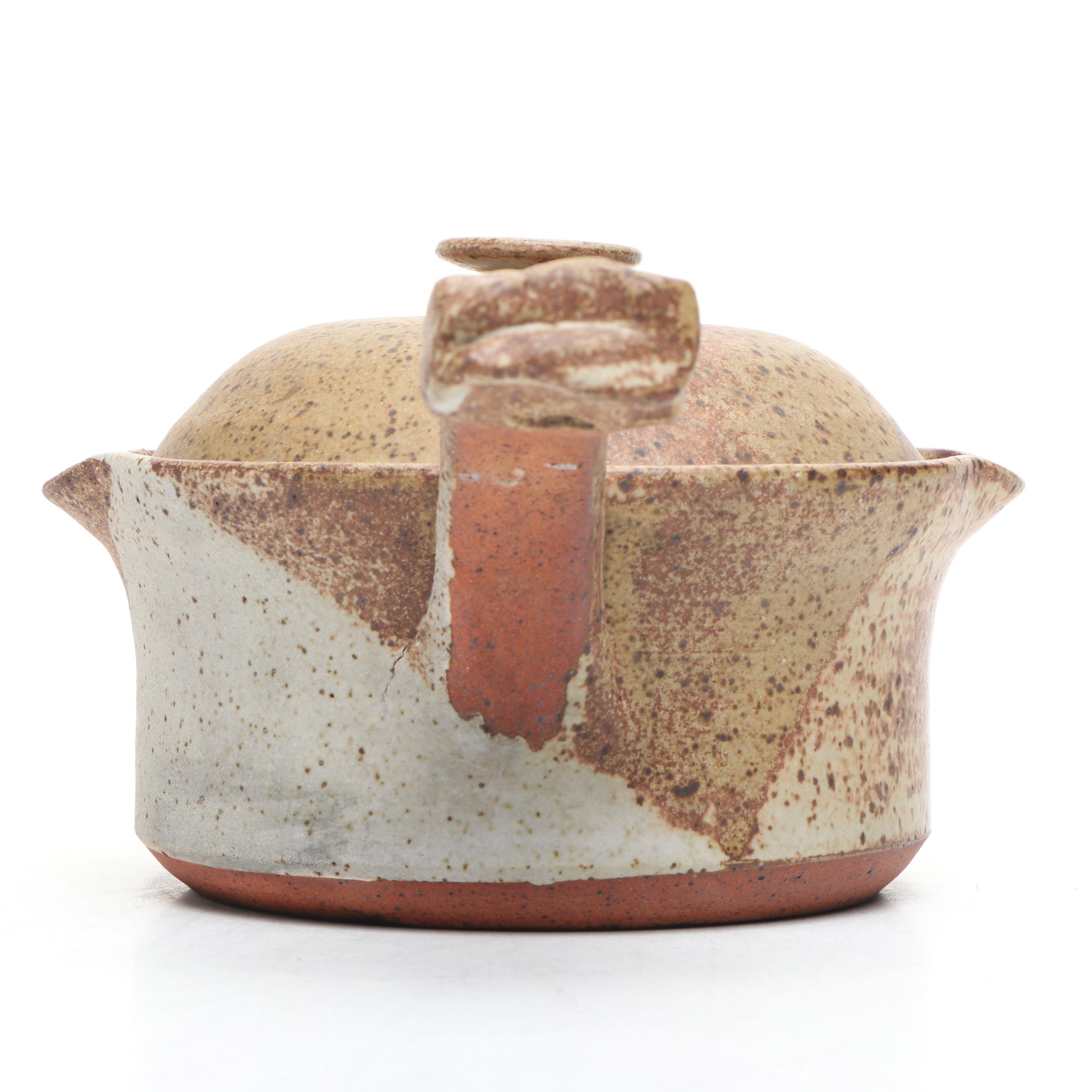 Signed Art Pottery Ceramic Pot and Pan