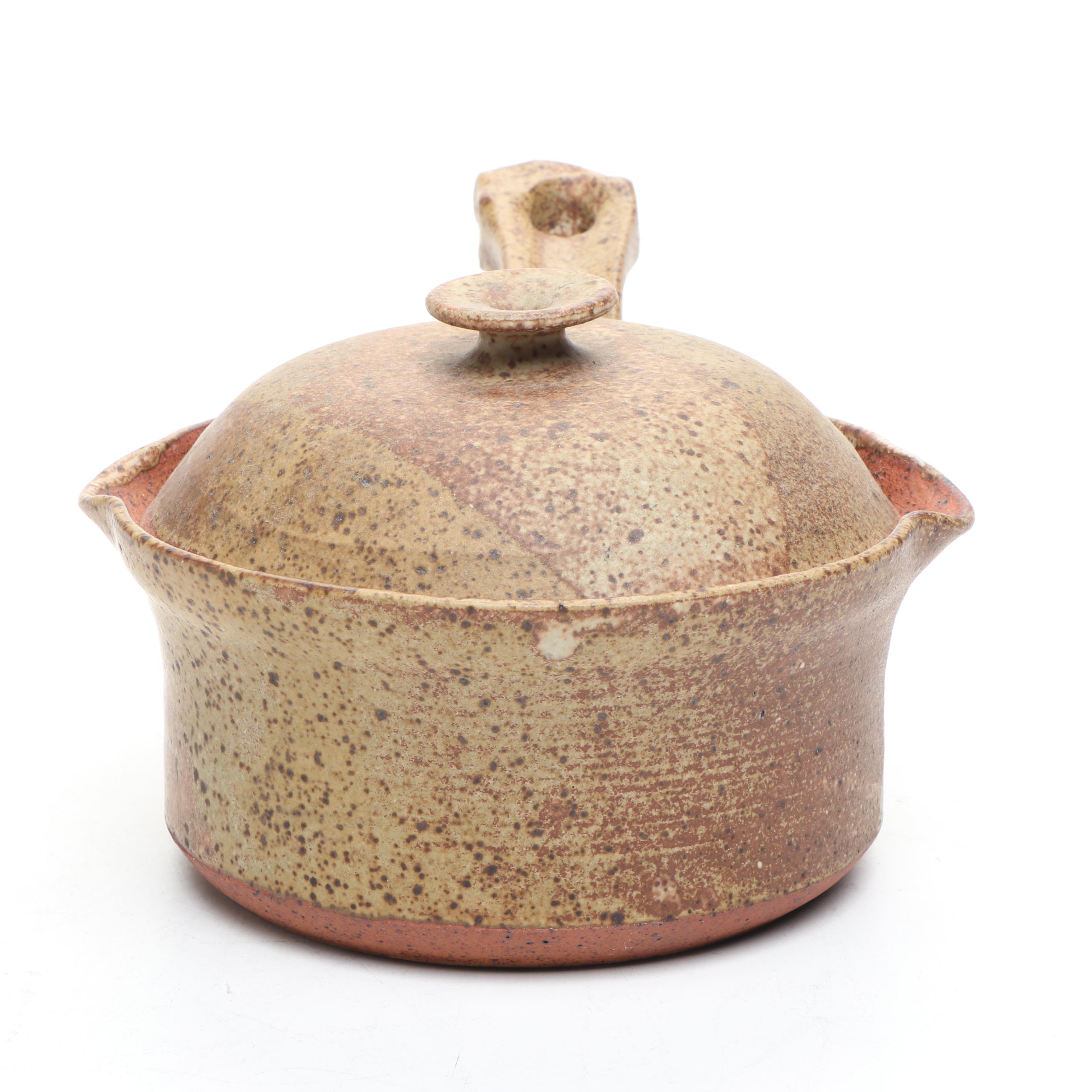 Signed Art Pottery Ceramic Pot and Pan