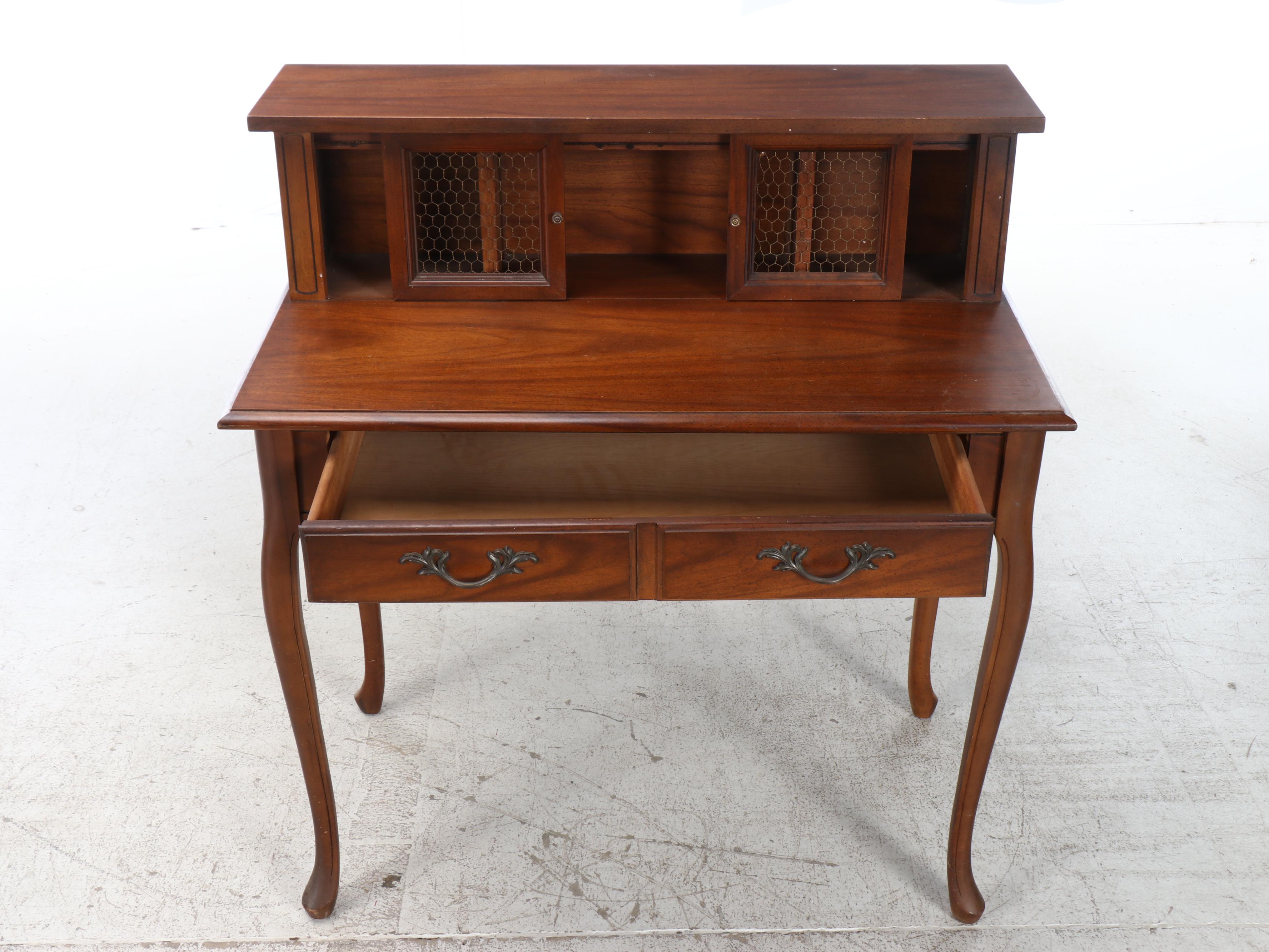 Queen Anne Style Two-Drawer Wooden Writing Desk