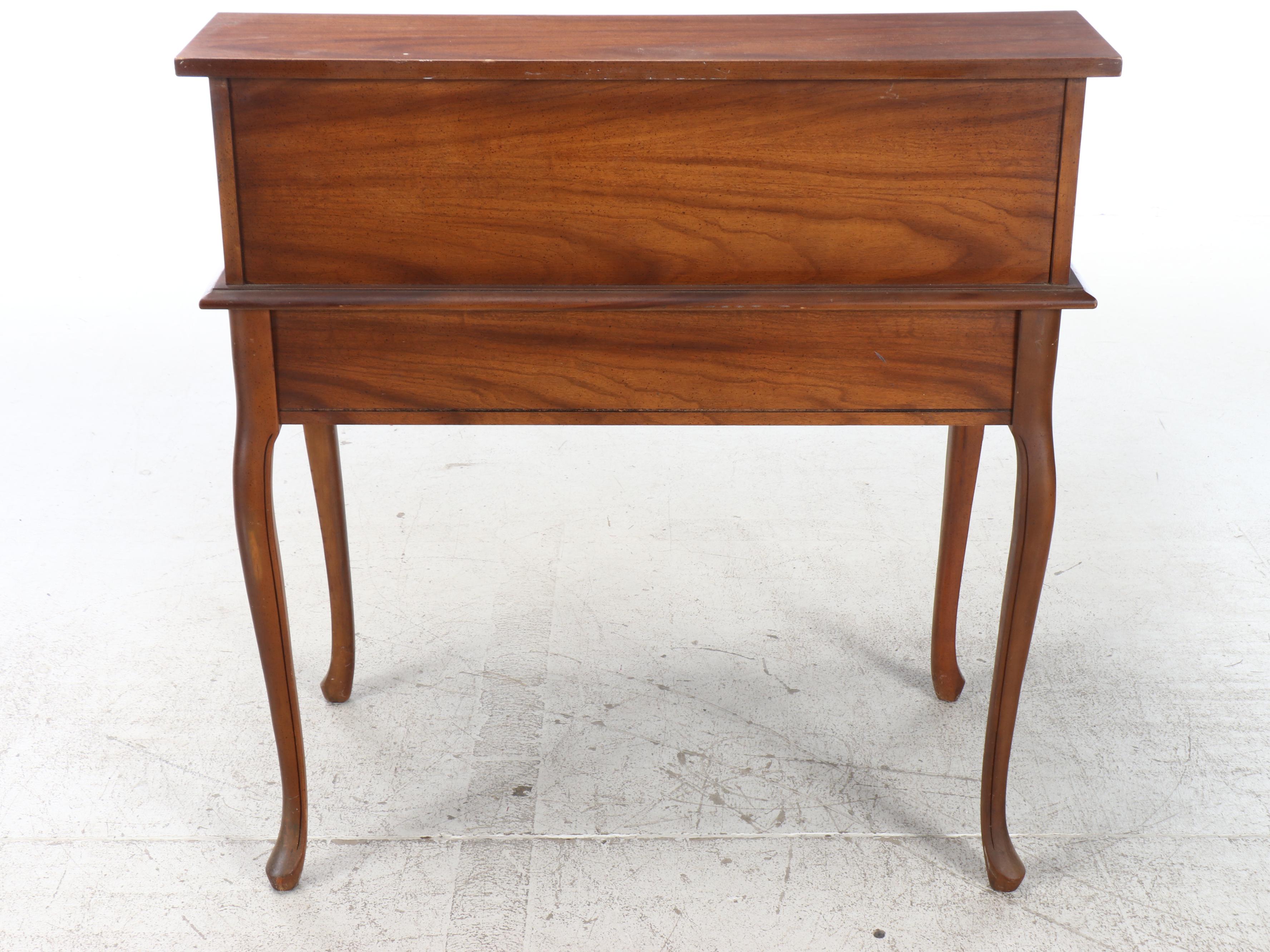 Queen Anne Style Two-Drawer Wooden Writing Desk