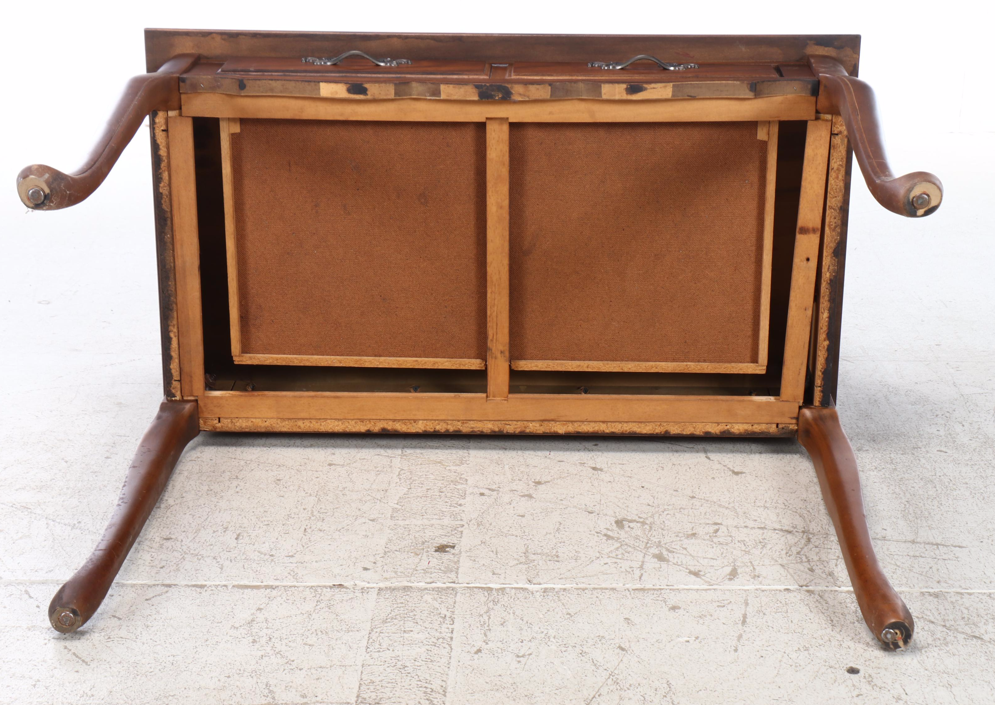 Queen Anne Style Two-Drawer Wooden Writing Desk