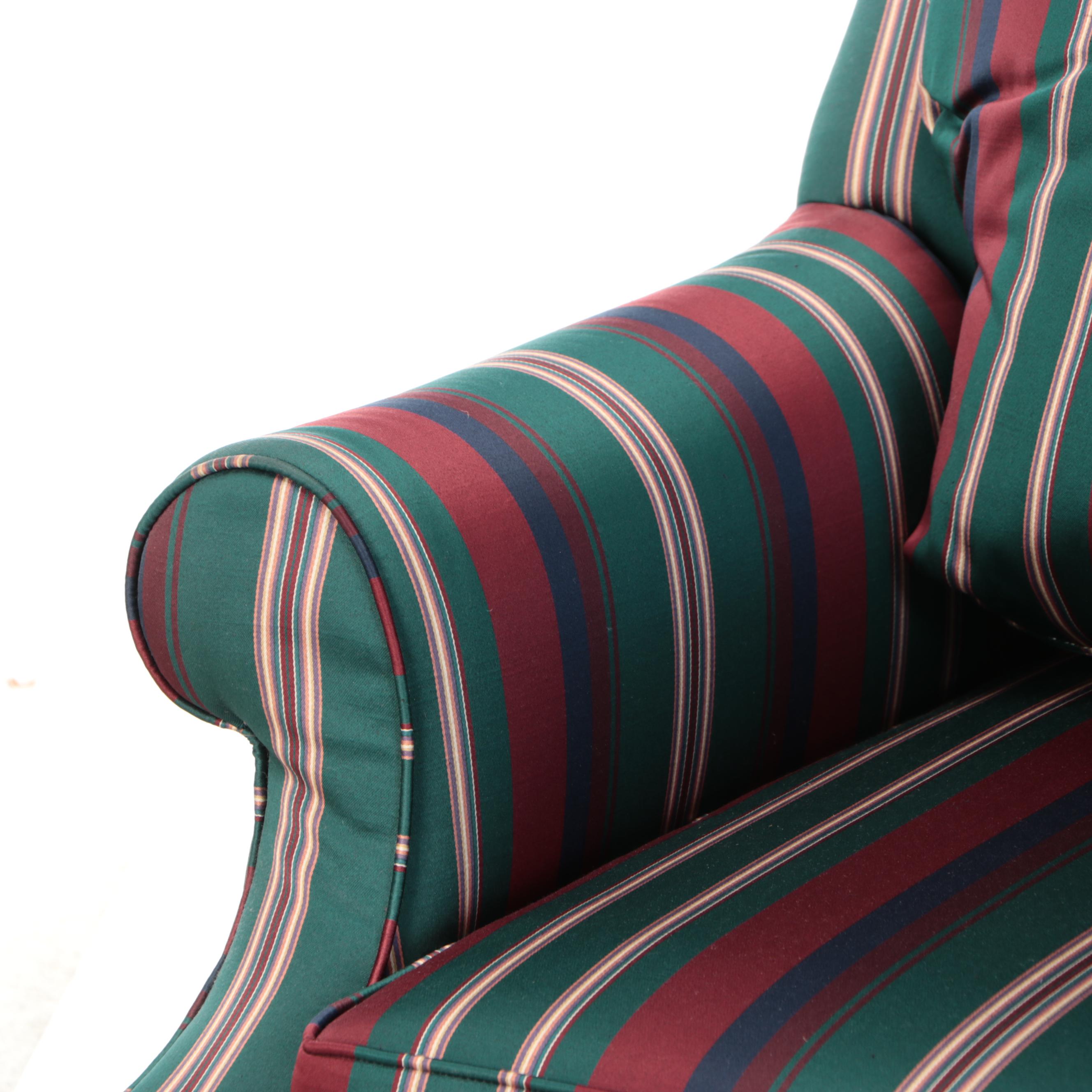 William Alan, Inc. Striped Upholstered Armchair