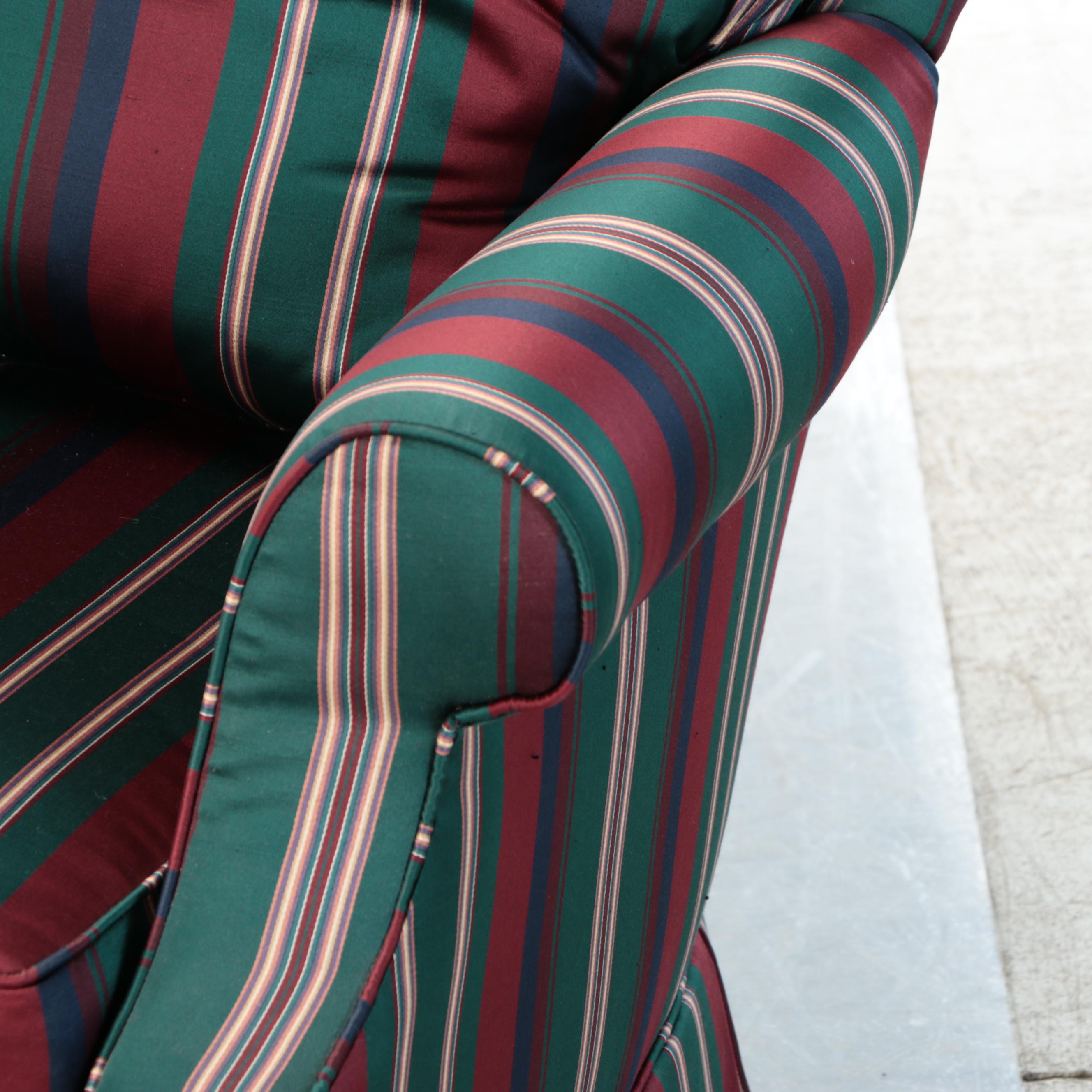 William Alan, Inc. Striped Upholstered Armchair