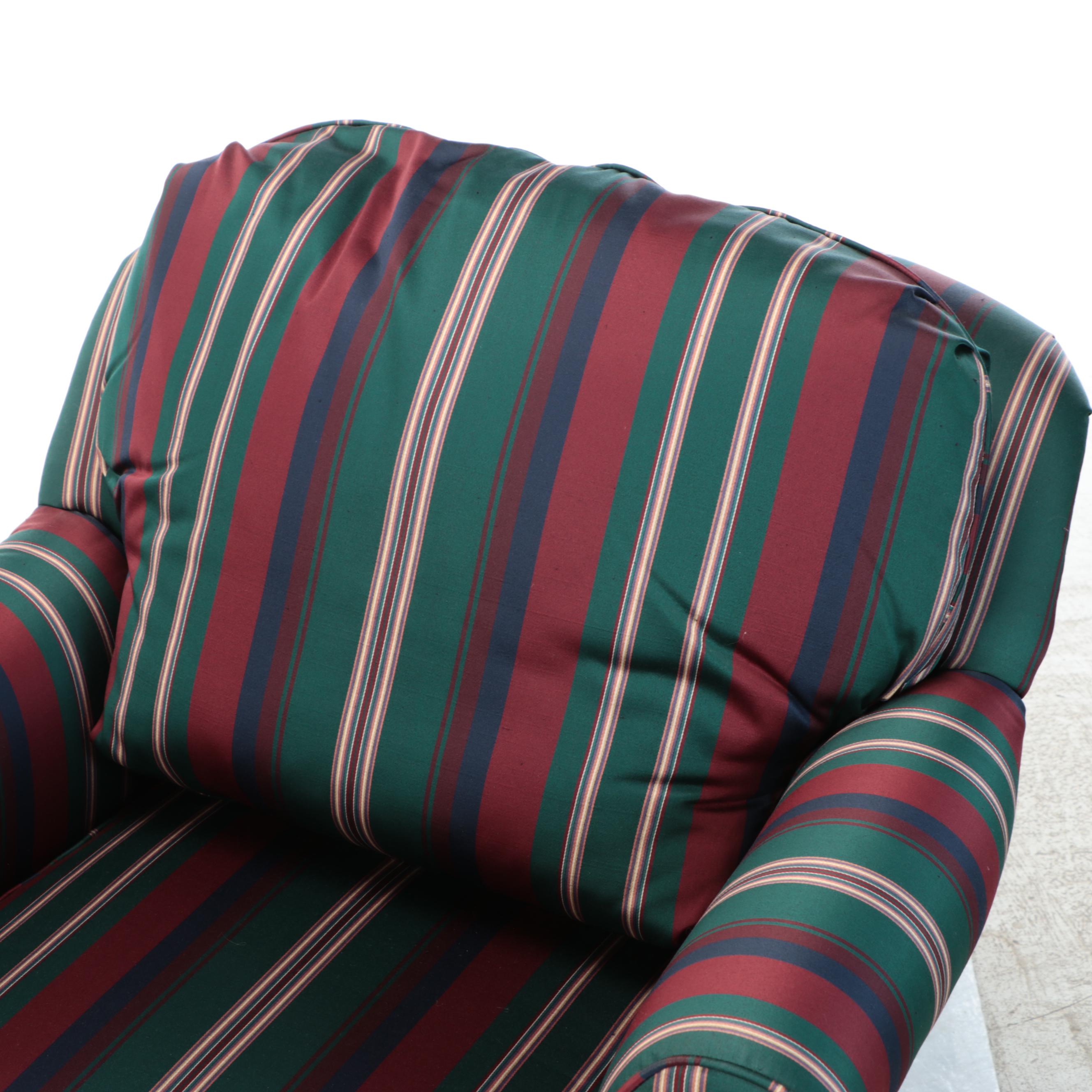 William Alan, Inc. Striped Upholstered Armchair