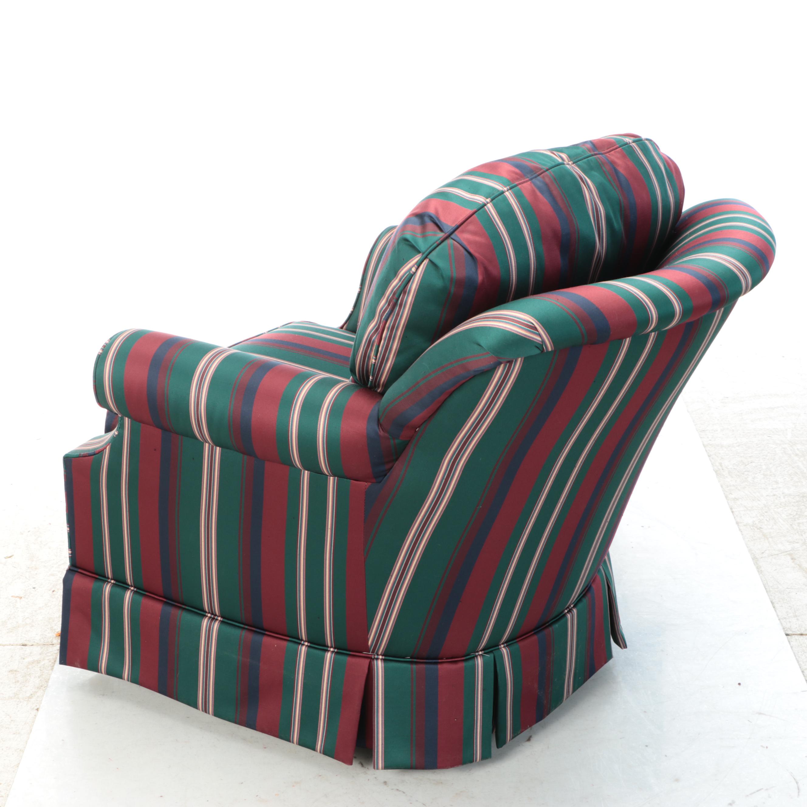 William Alan, Inc. Striped Upholstered Armchair