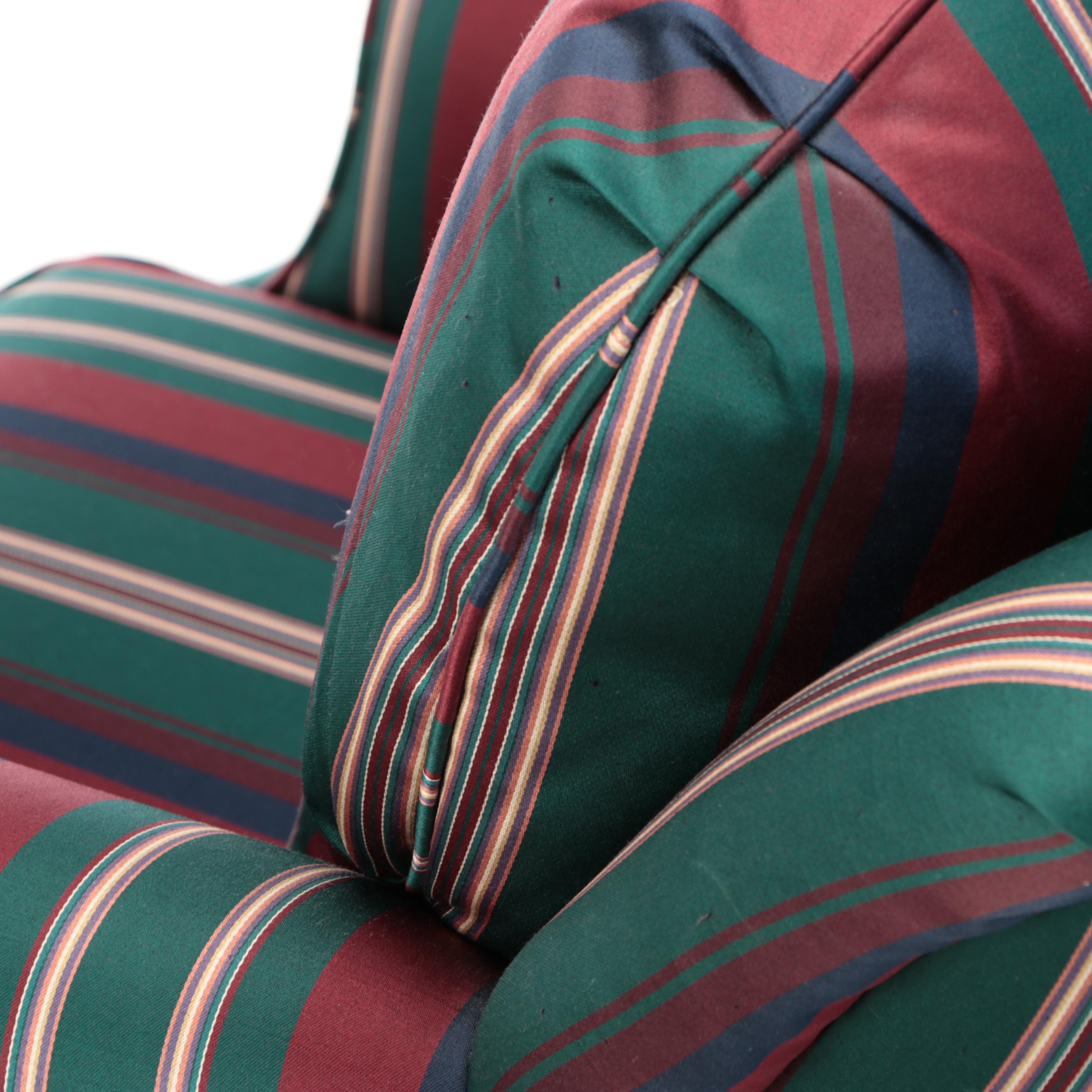 William Alan, Inc. Striped Upholstered Armchair