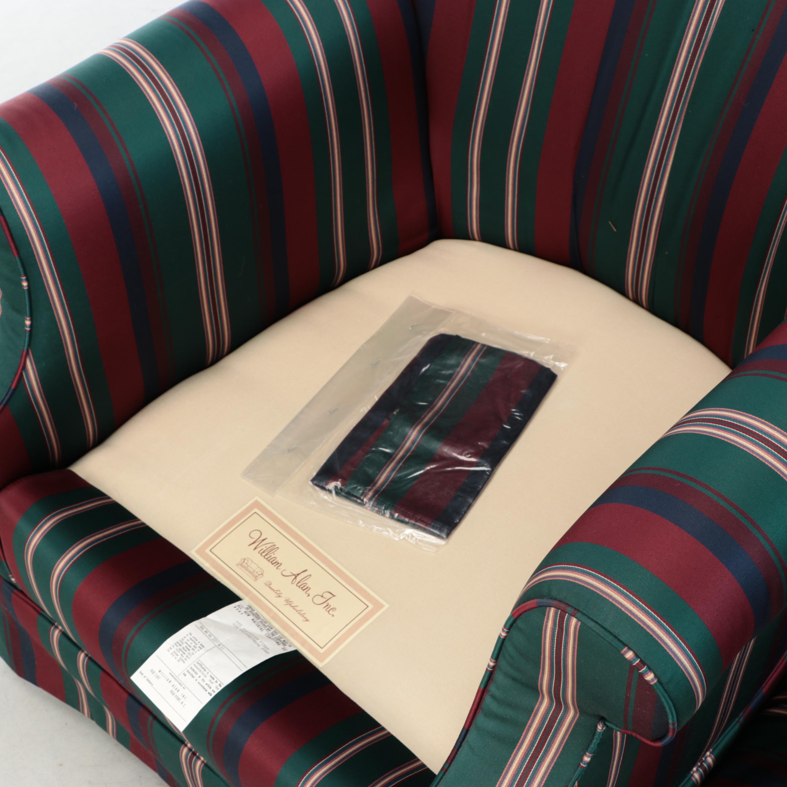 William Alan, Inc. Striped Upholstered Armchair