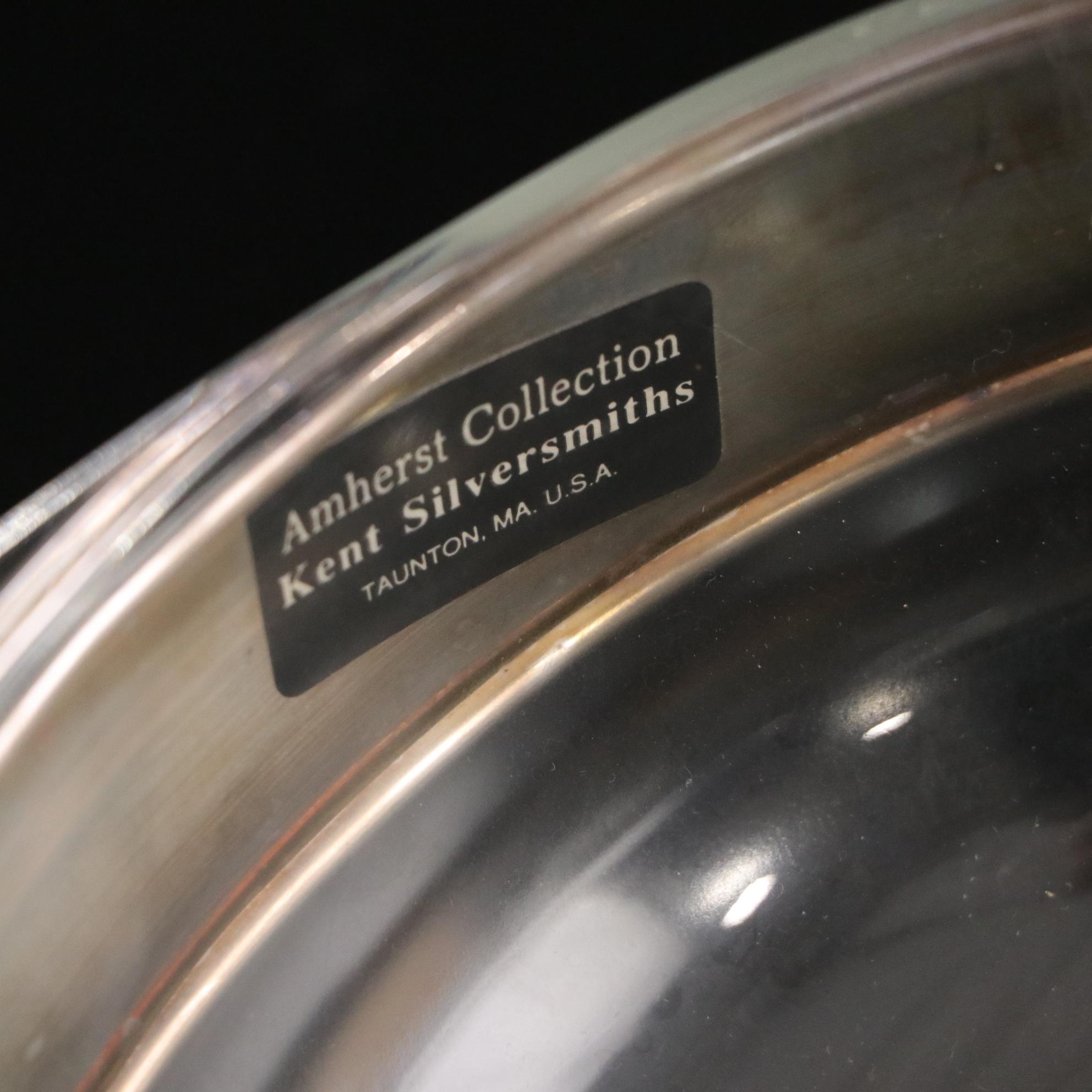 Silver Plate Serving Tray, Sugar Bowl, Creamer with Sterling Serving Utensils