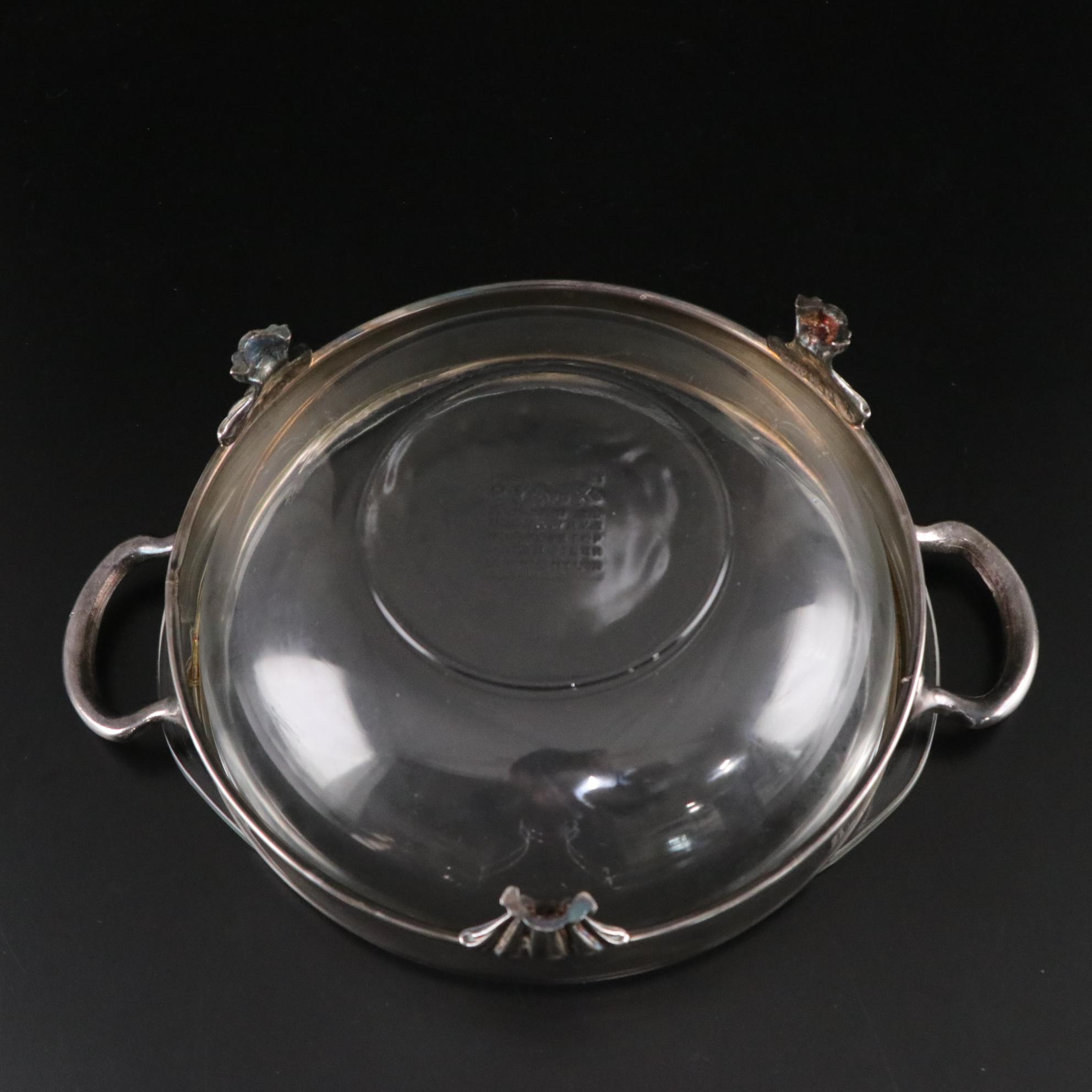 Silver Plate Serving Tray, Sugar Bowl, Creamer with Sterling Serving Utensils
