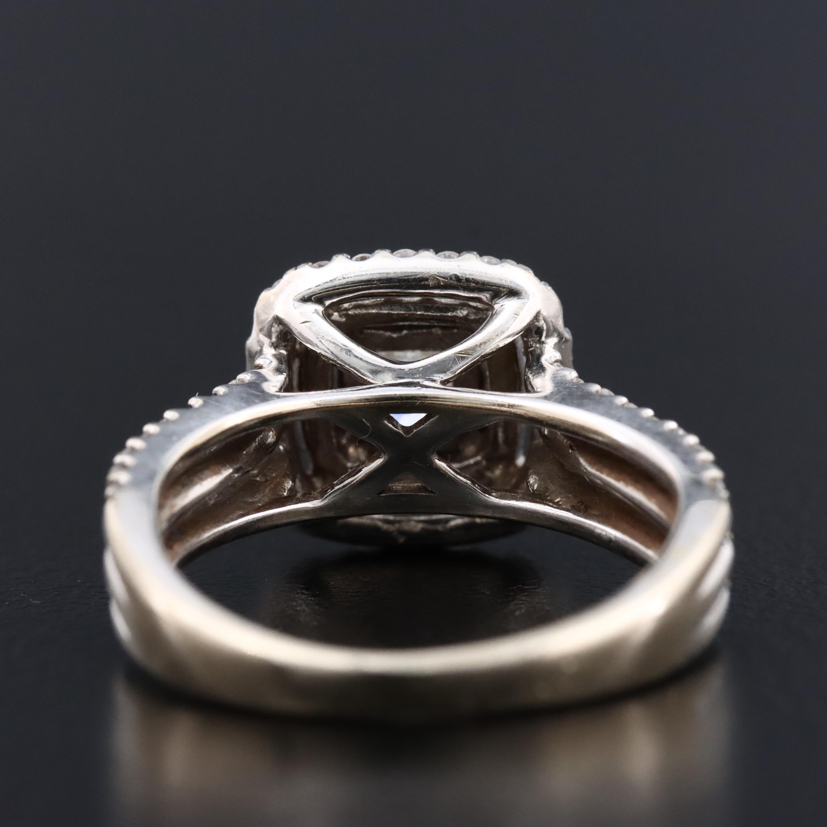 14K 0.90 CTW Diamond Double Halo Ring