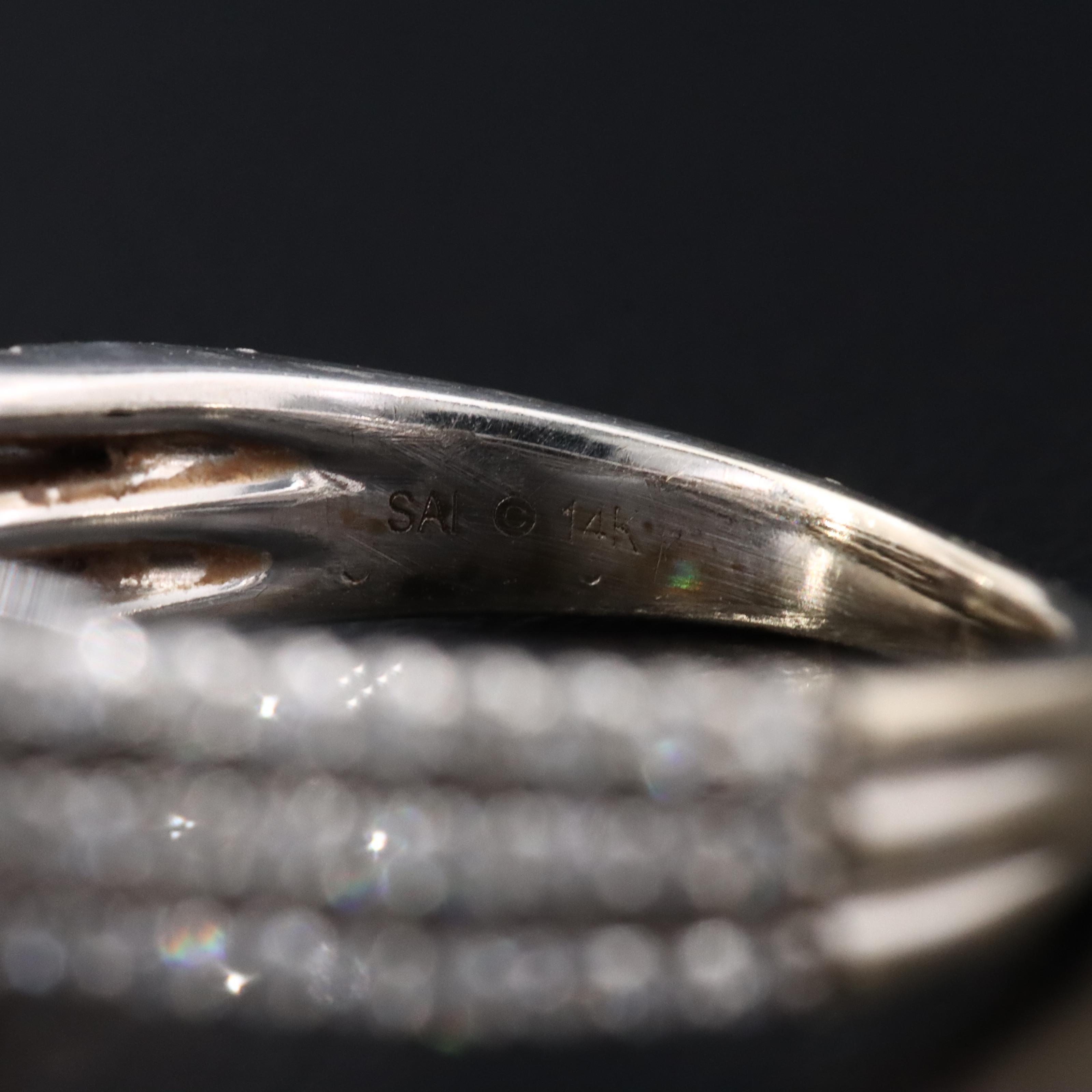 14K 0.90 CTW Diamond Double Halo Ring