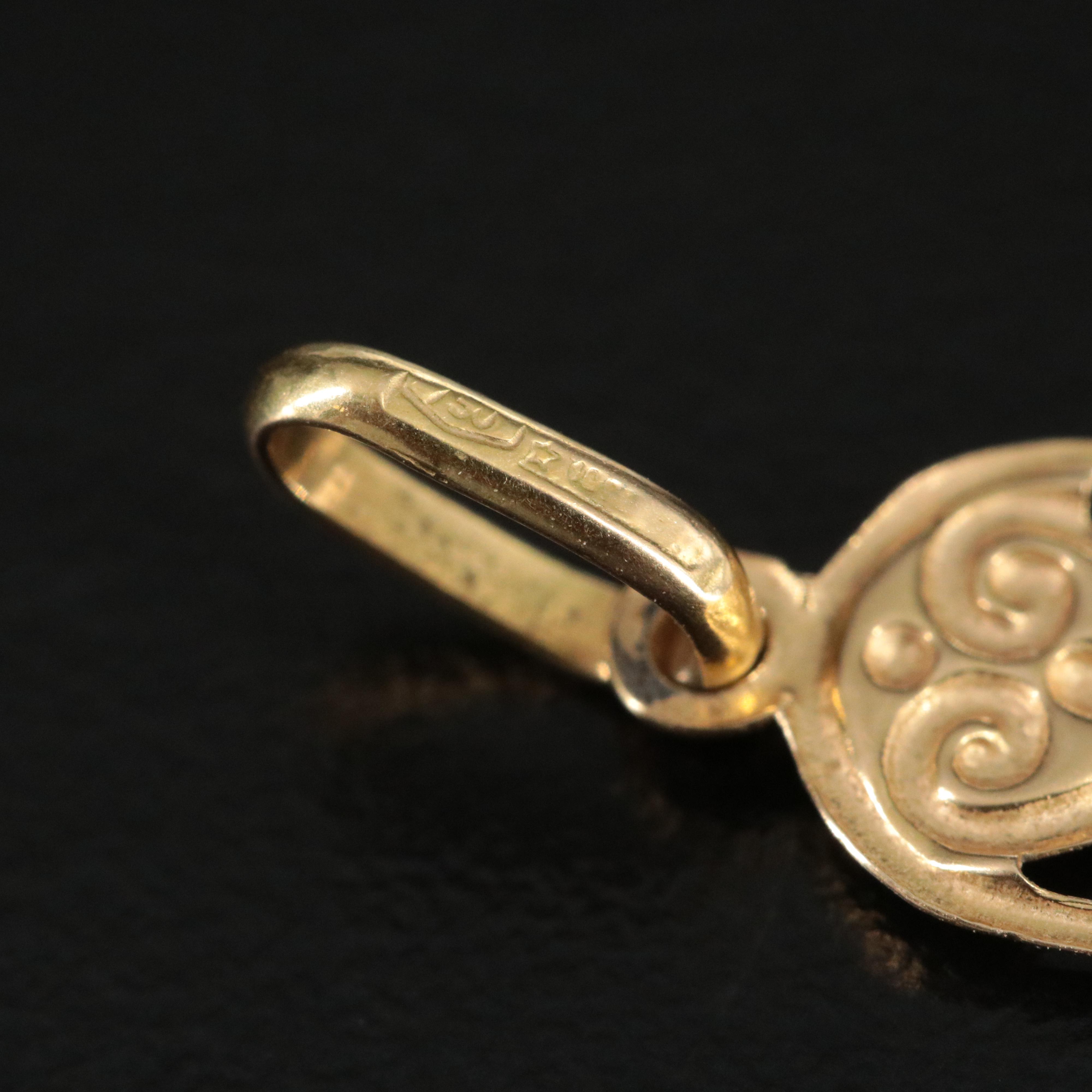 18K Enamel Hamsa Pendant