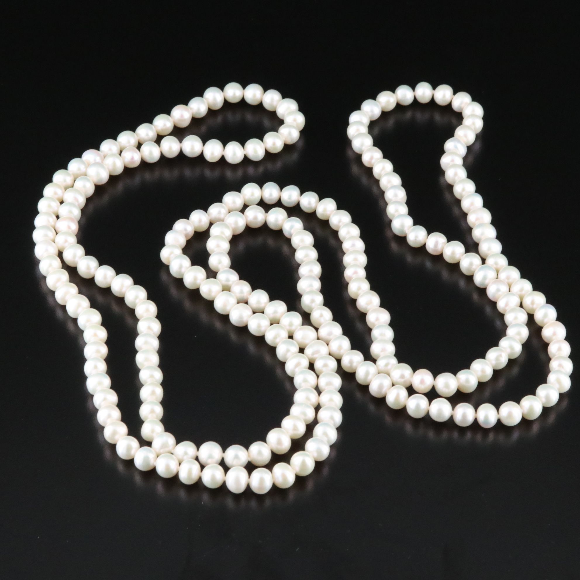 Endless Semi-Baroque Pearl Necklace