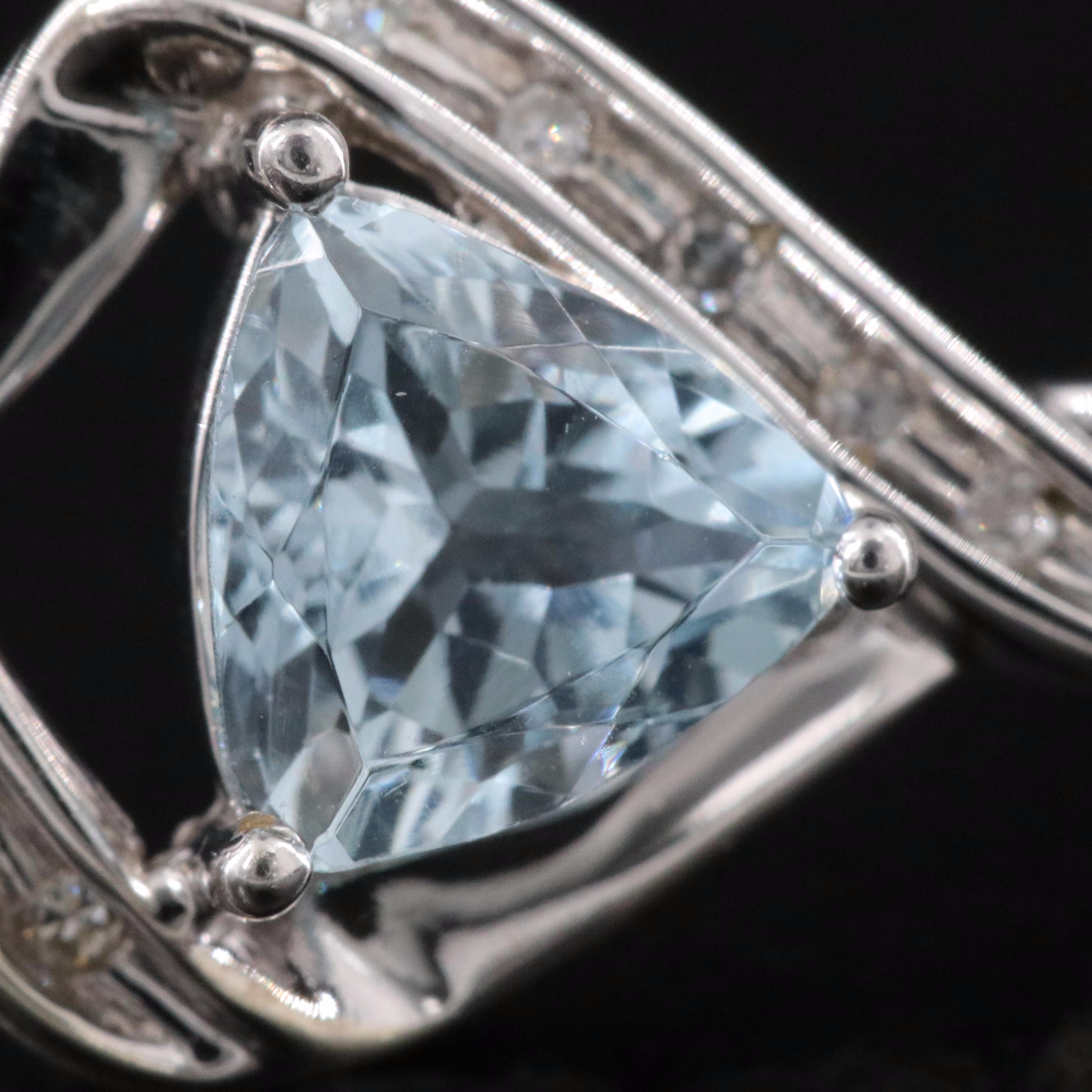 10K Aquamarine and Diamond Pendant