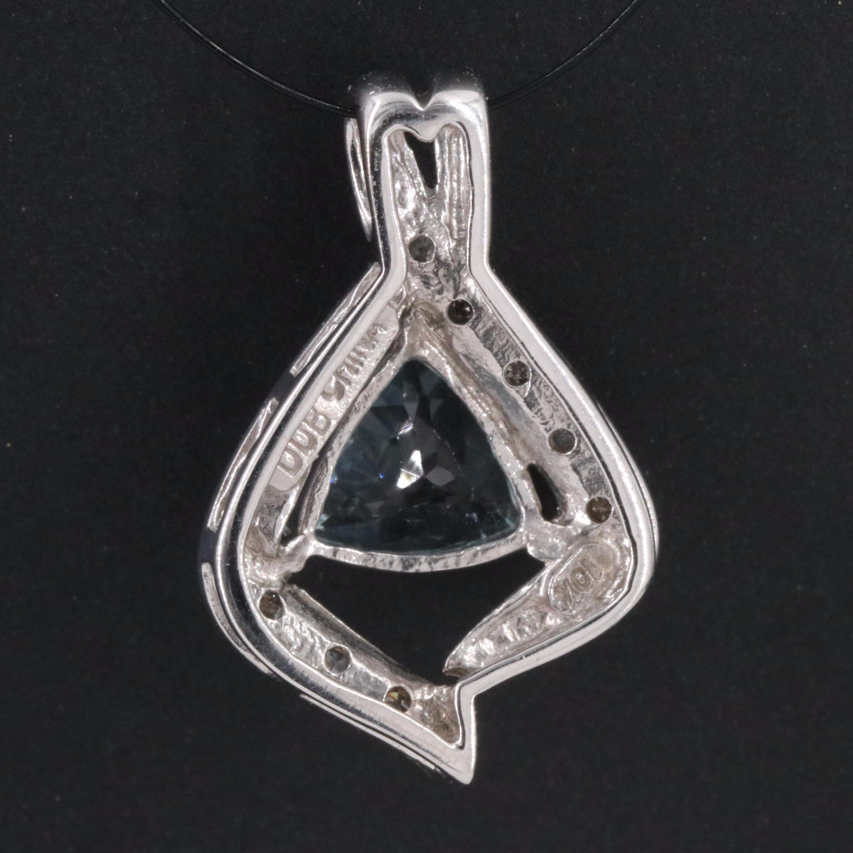 10K Aquamarine and Diamond Pendant