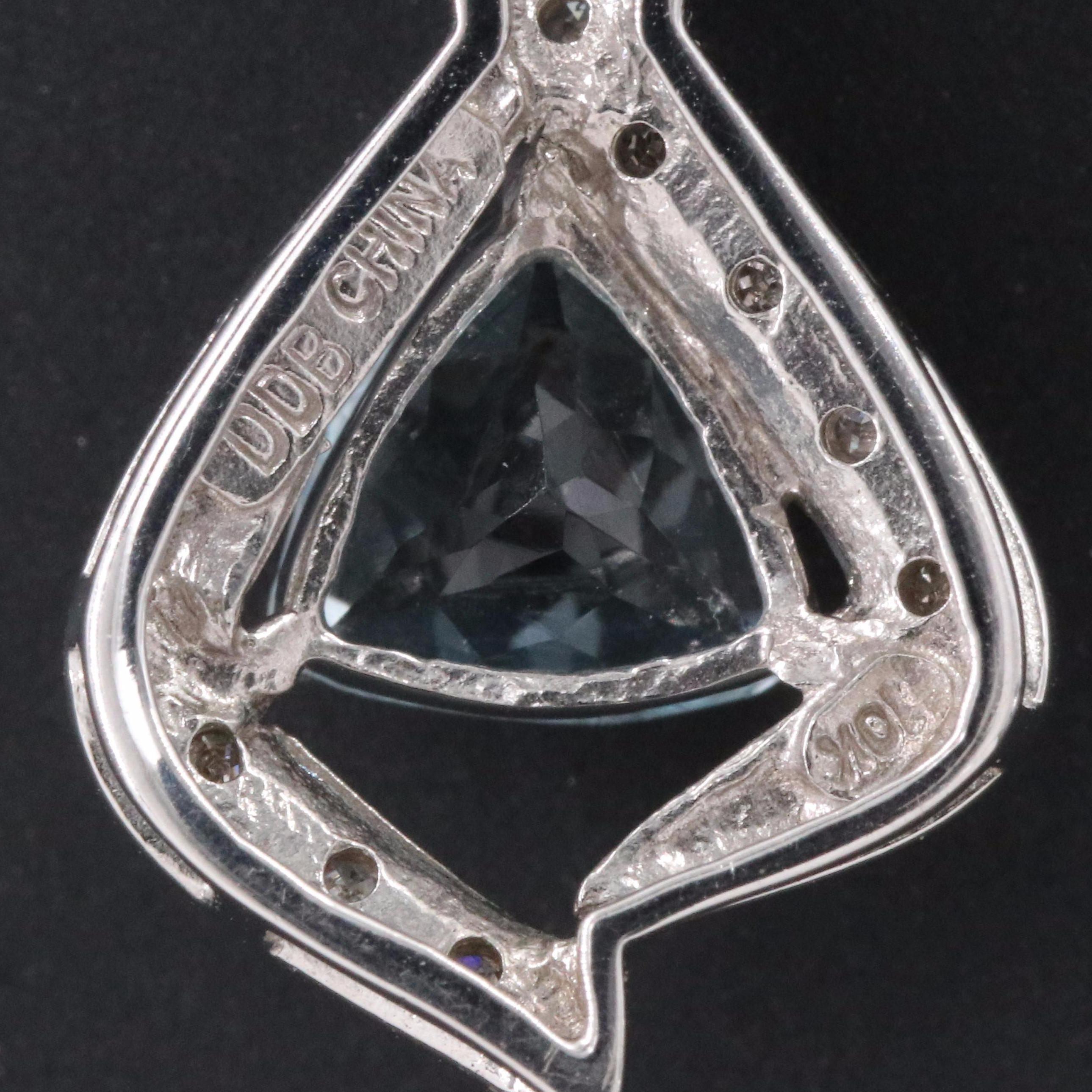 10K Aquamarine and Diamond Pendant