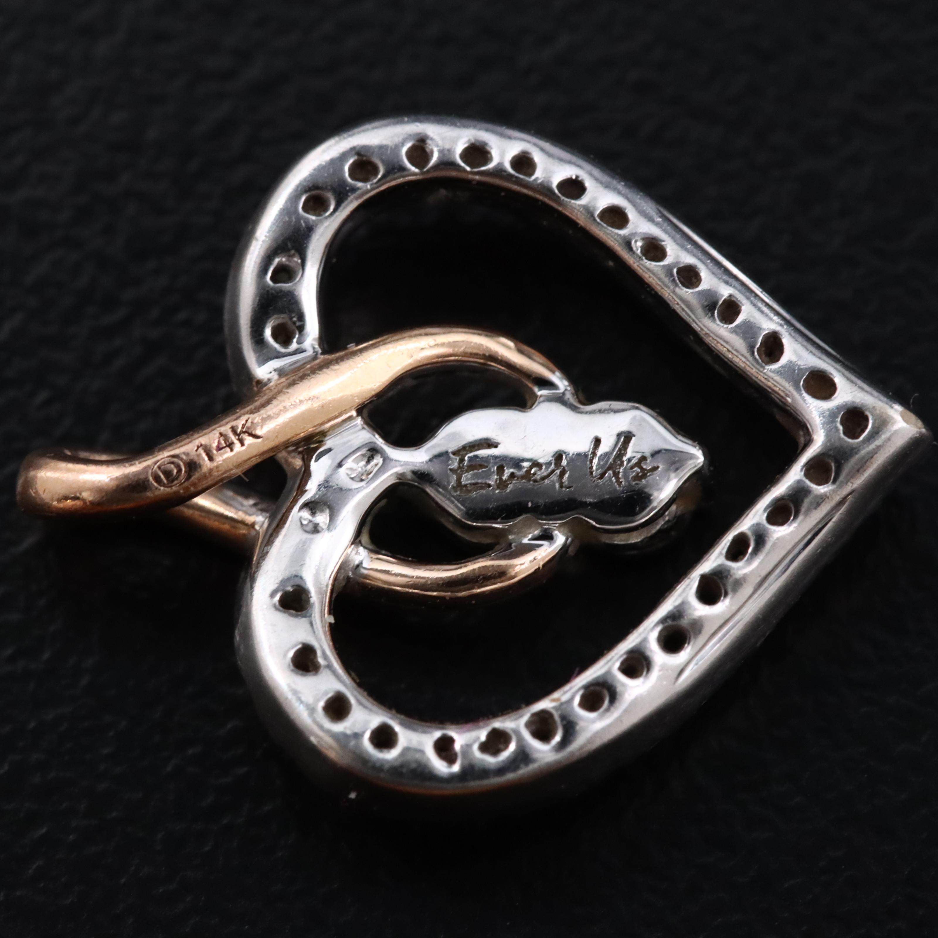 Forevermark "Ever Us™" 14K 0.24 CTW Diamond Heart Pendant w/ a Rose Gold Accent