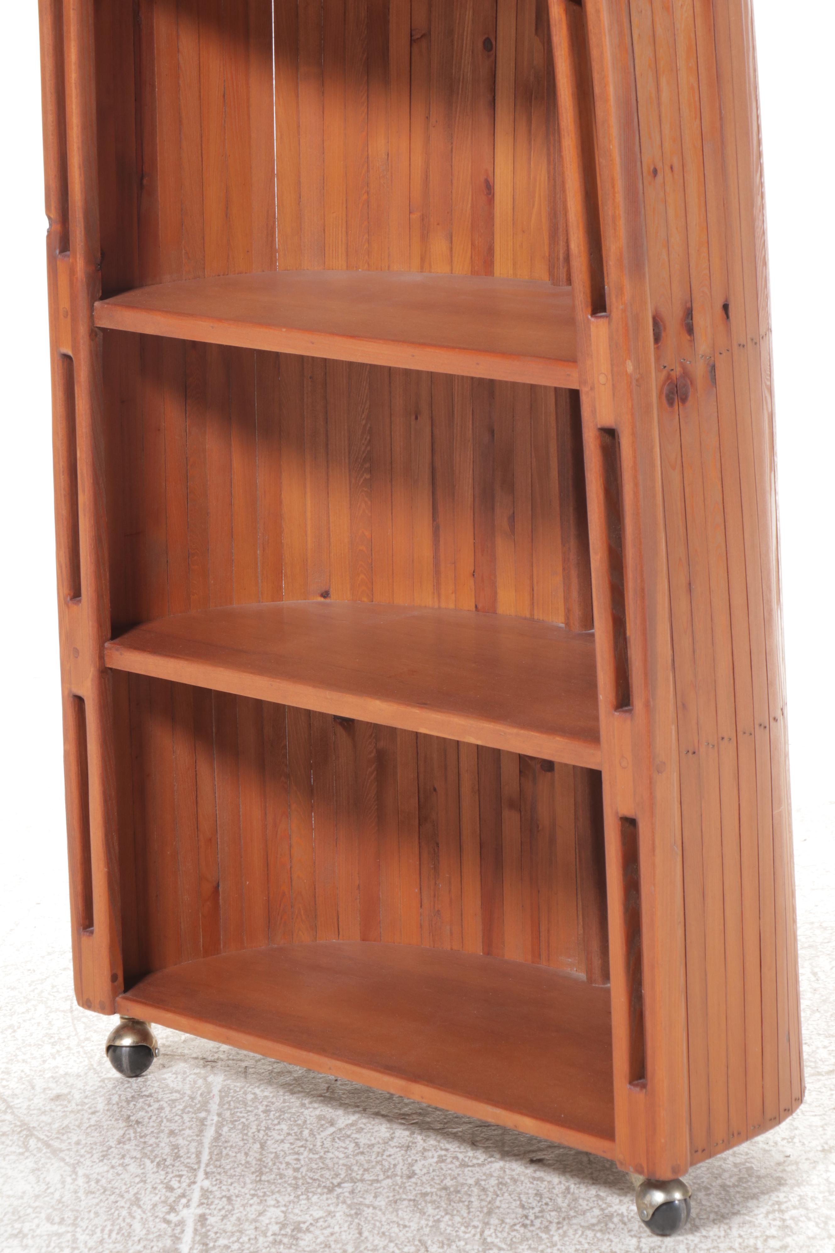 Wooden Boat Hull Shaped Shelving Unit