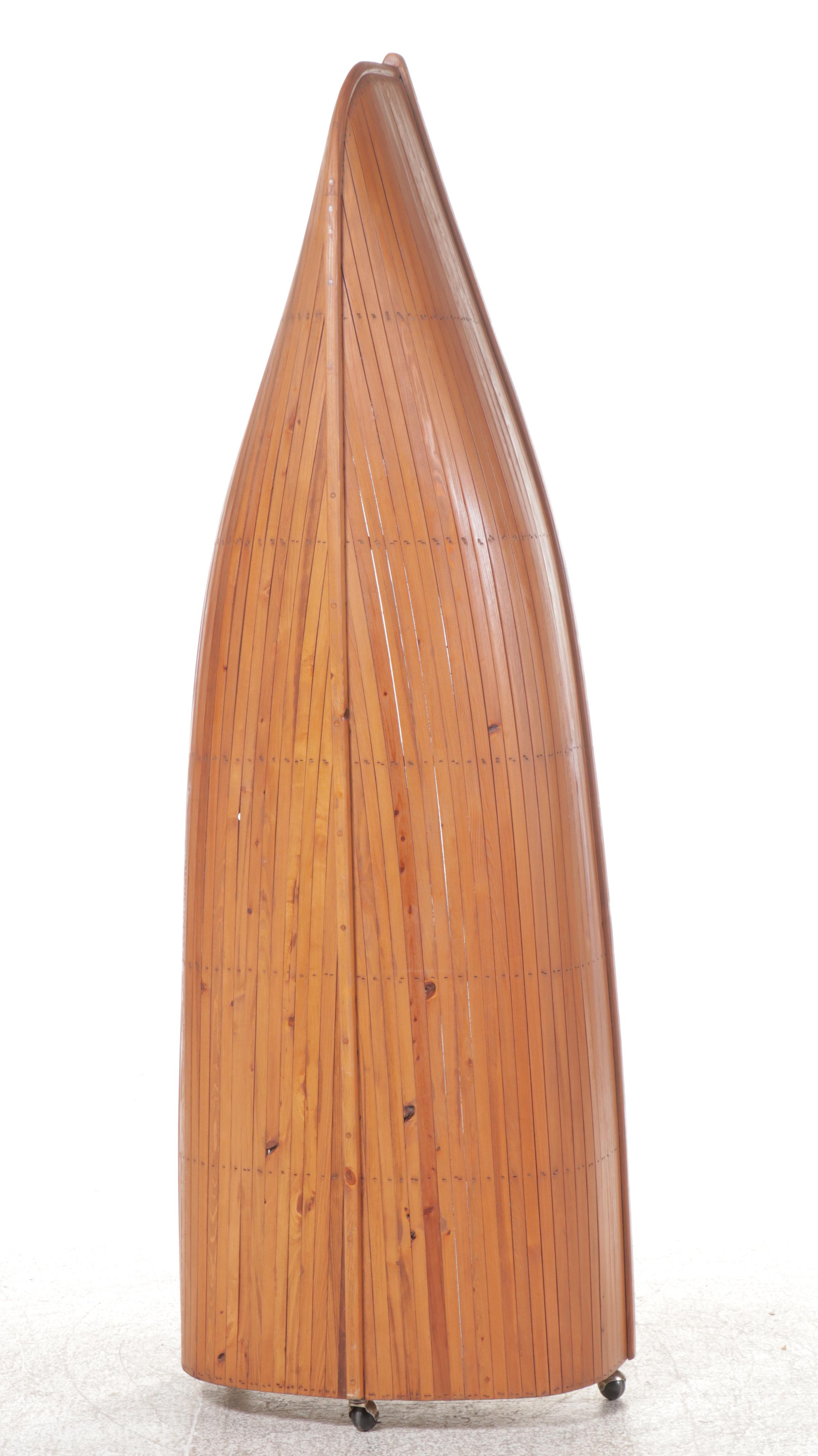 Wooden Boat Hull Shaped Shelving Unit