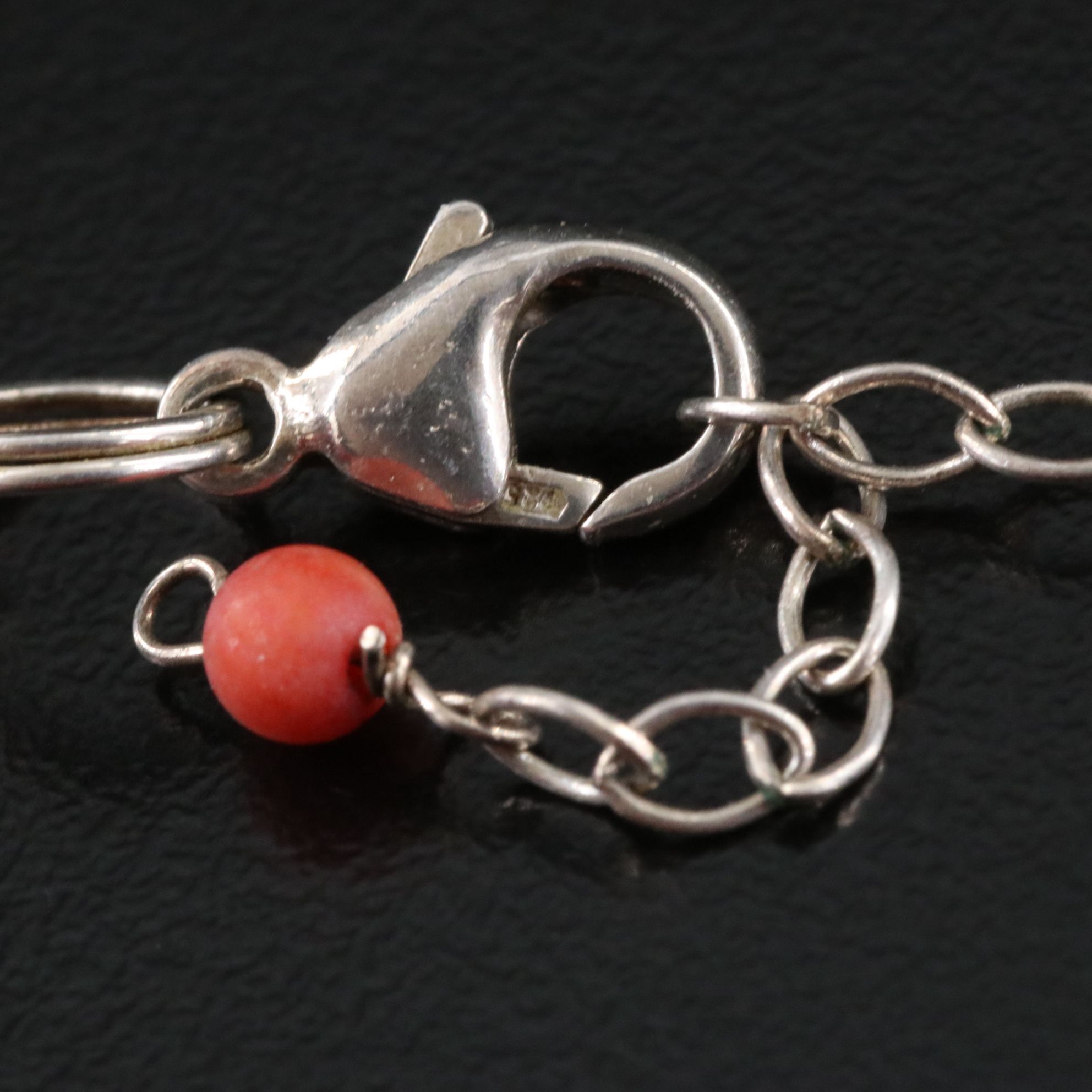 Sterling Coral Bead Necklace