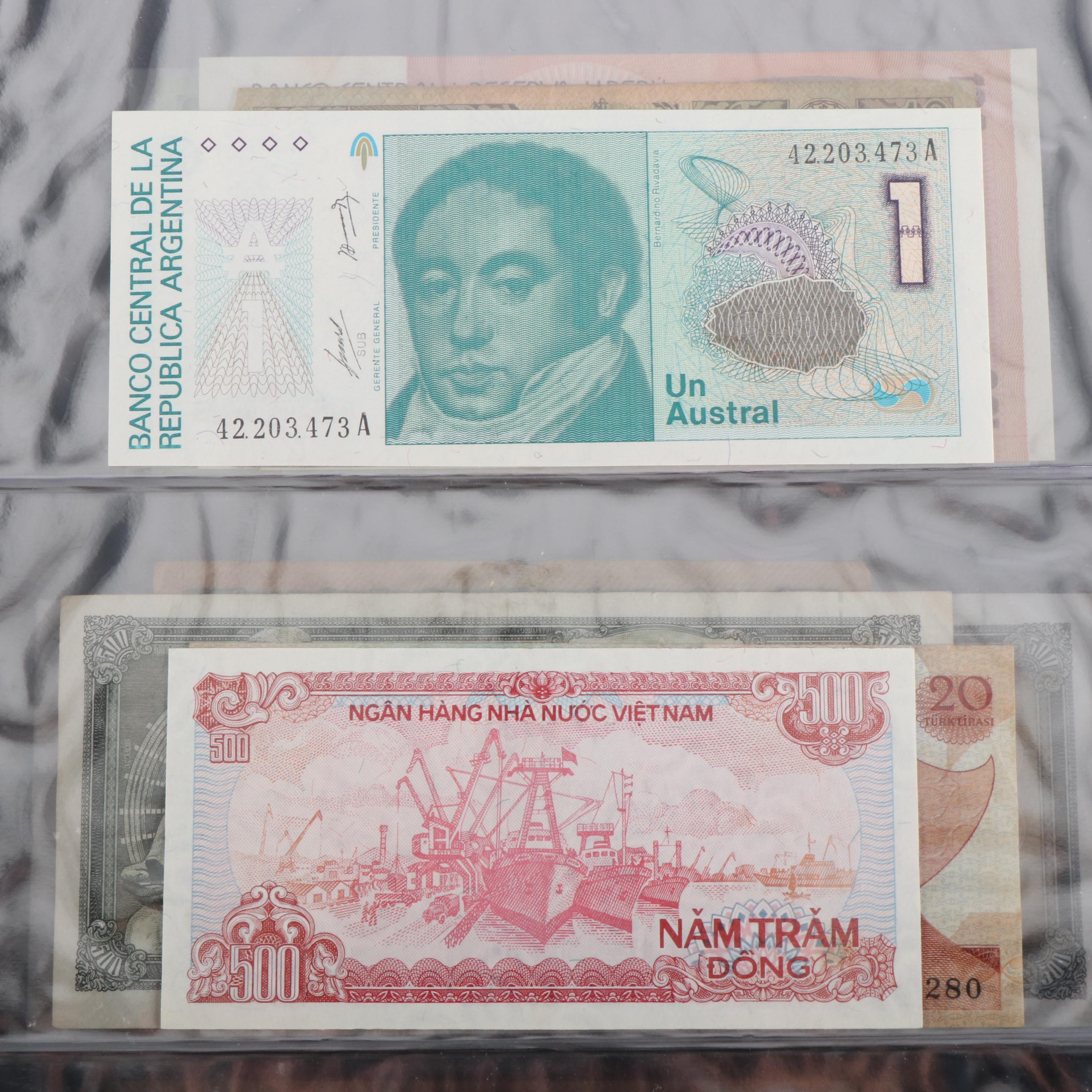 Collection of More Than 200 Pieces of Currency From Around the World