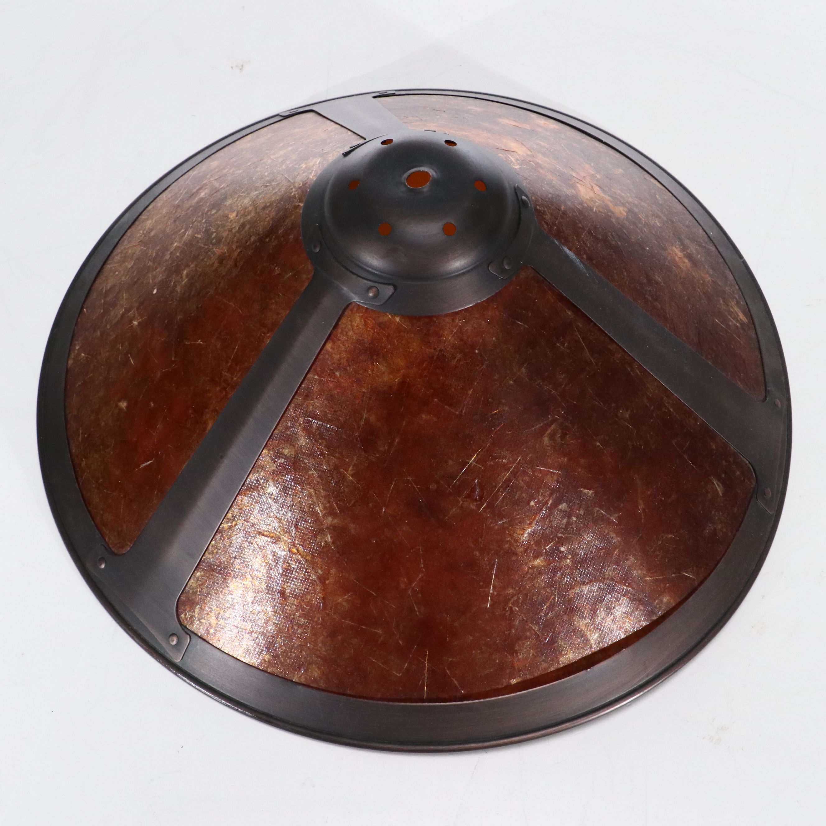 Craftsman Style Bronzed Metal Table Lamp with Mica Shade