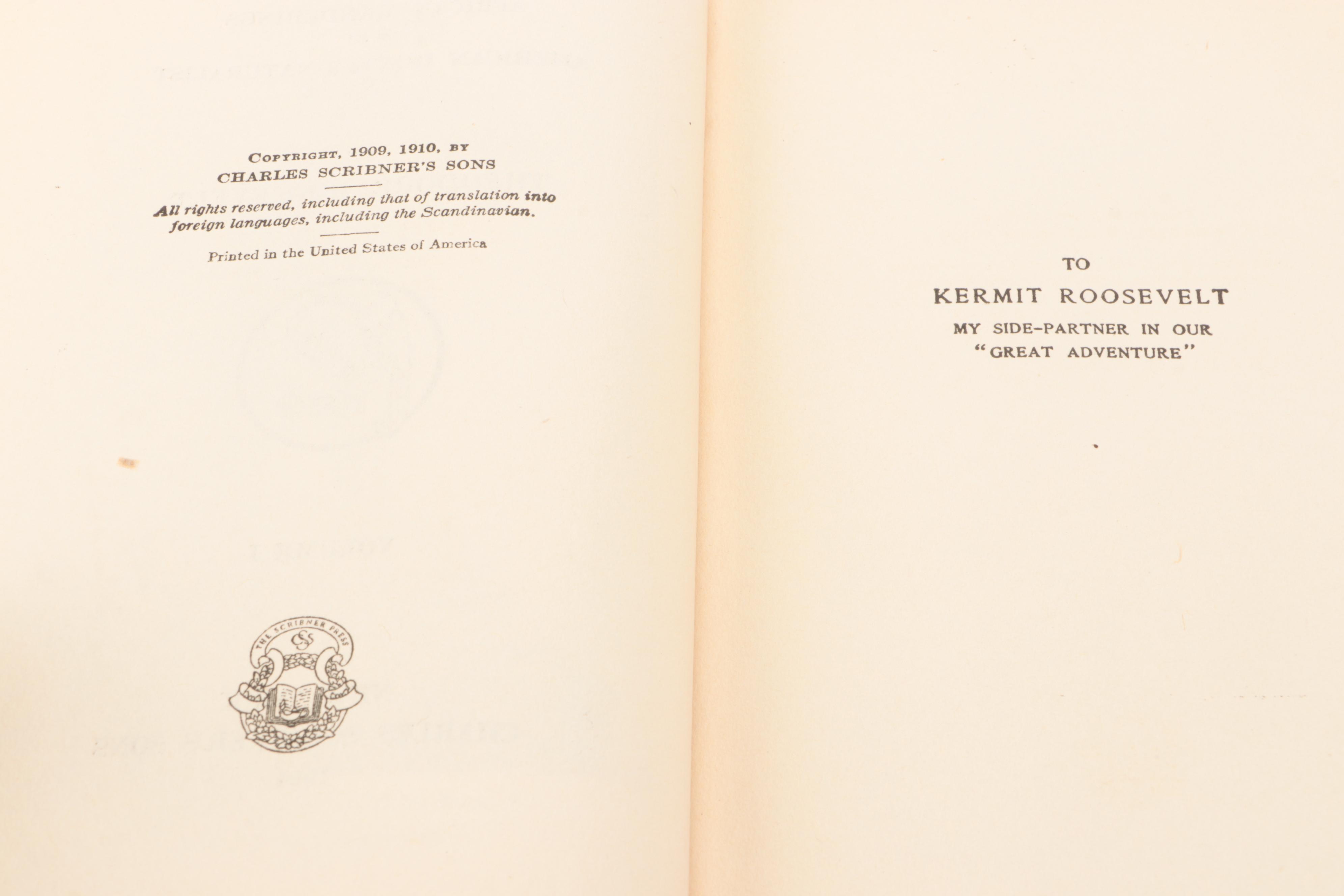 "African Game Trails" Vol. I by Theodore Roosevelt, 1924