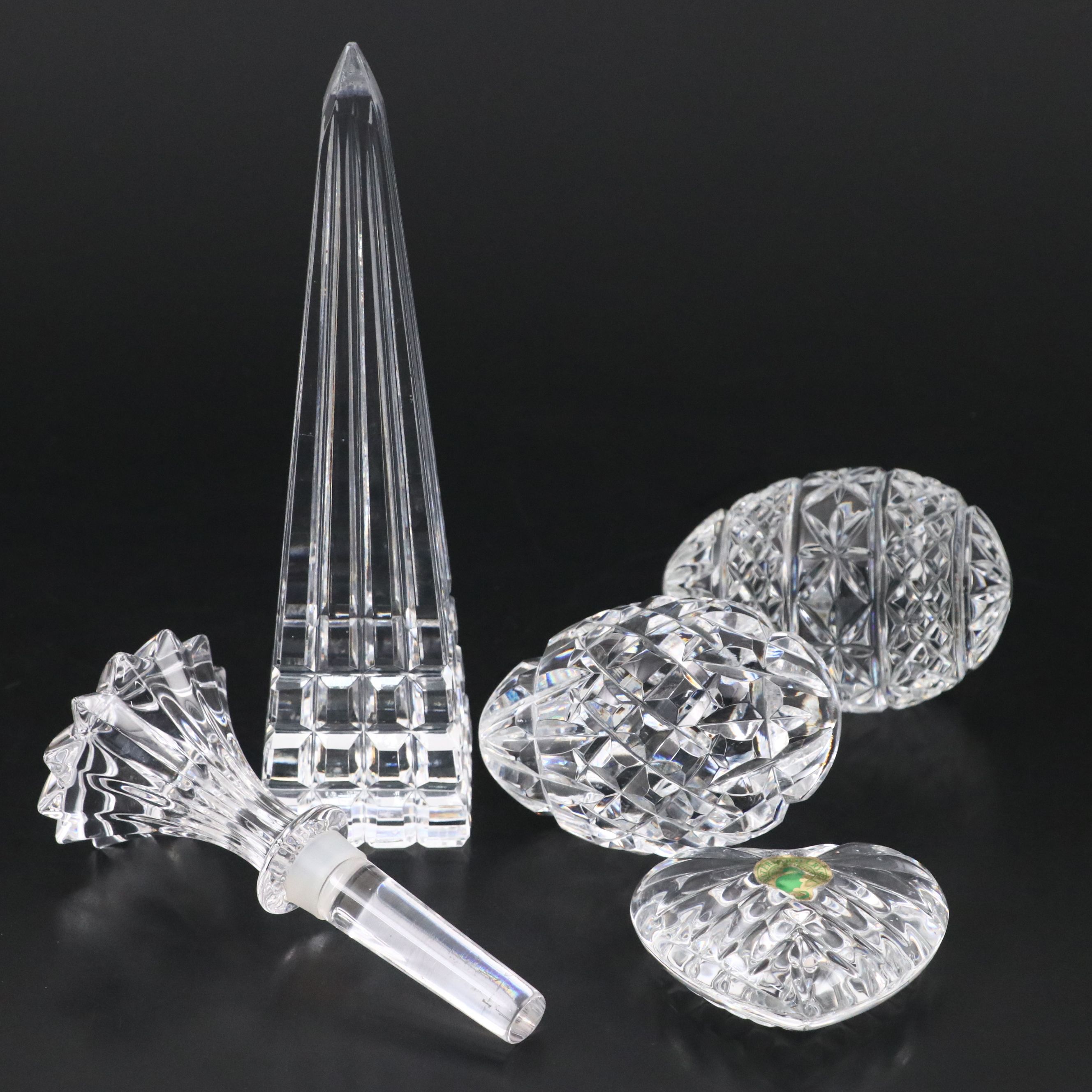 Waterford Crystal with Other Paperweights and Bottle Stopper
