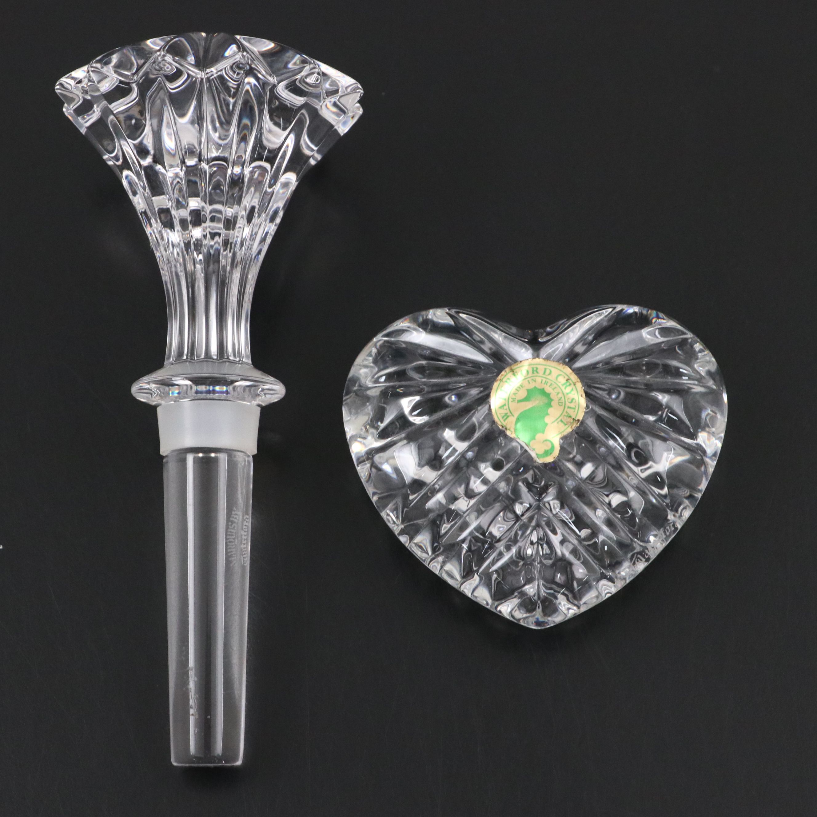 Waterford Crystal with Other Paperweights and Bottle Stopper
