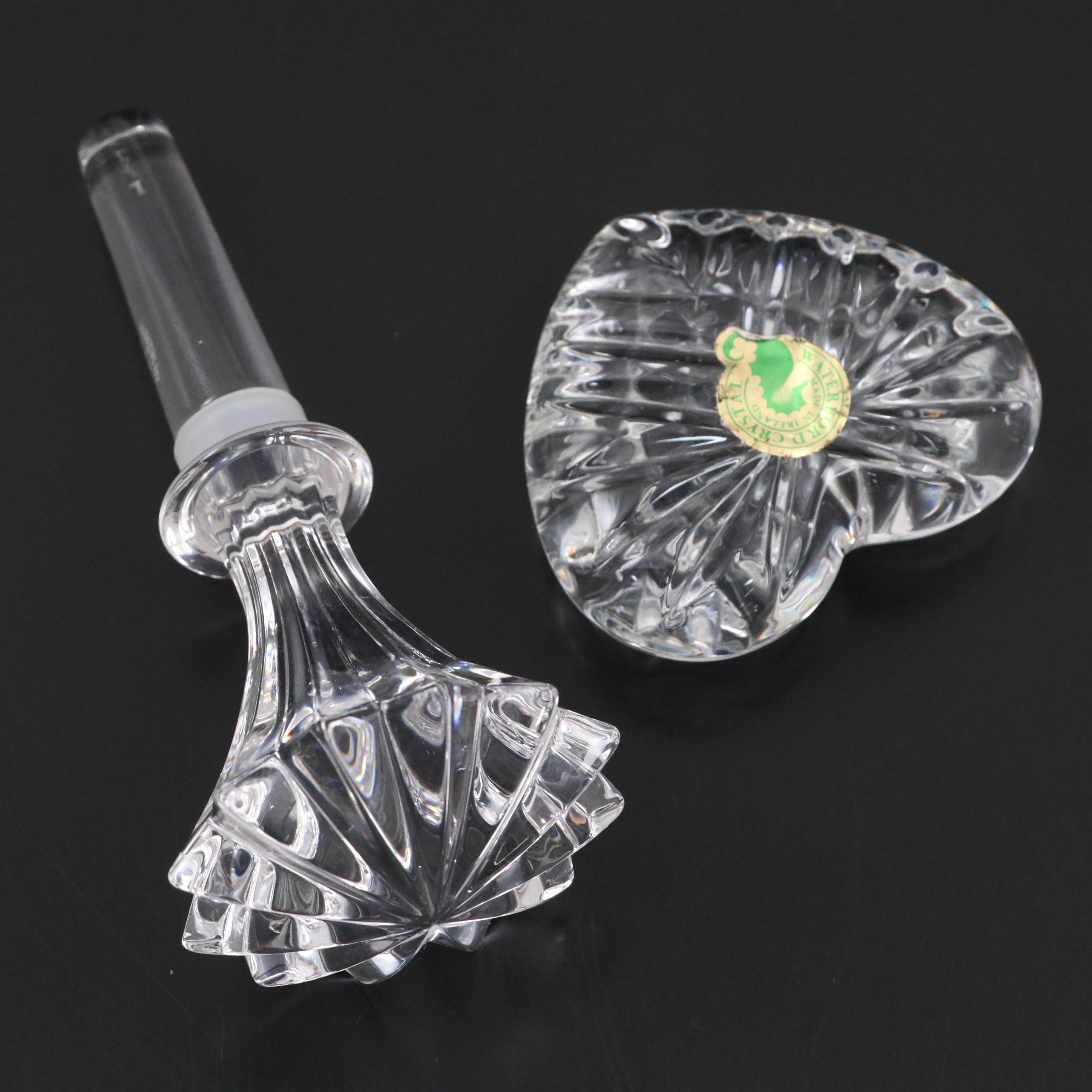 Waterford Crystal with Other Paperweights and Bottle Stopper