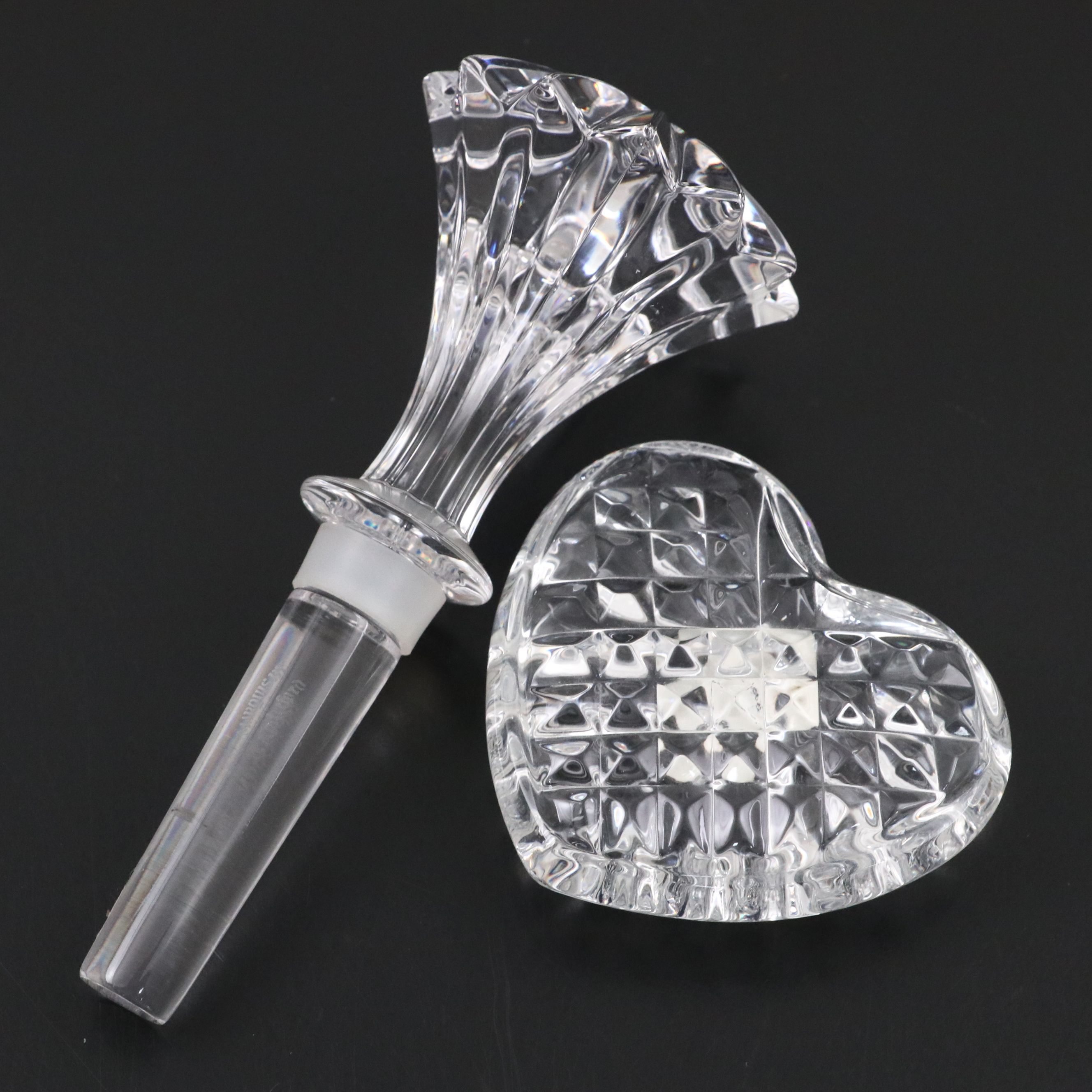 Waterford Crystal with Other Paperweights and Bottle Stopper
