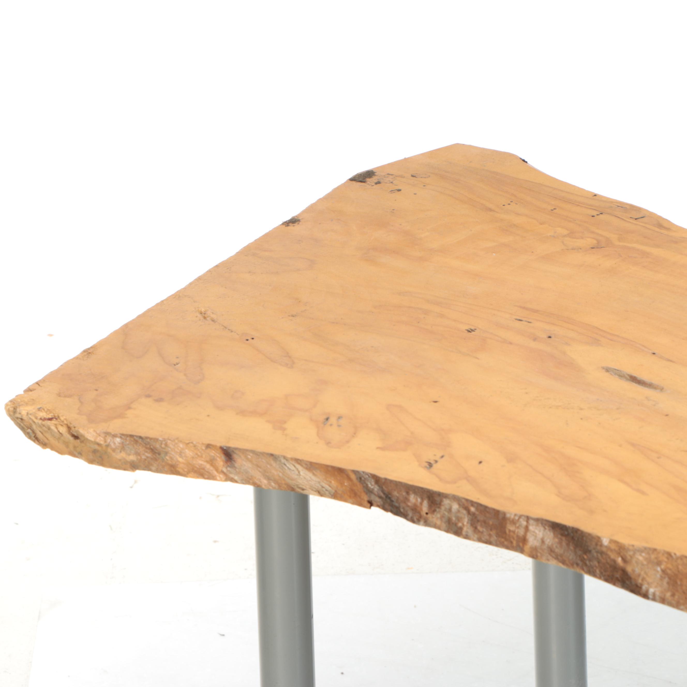Live Edge Wood Slab Console Table with IKEA Legs