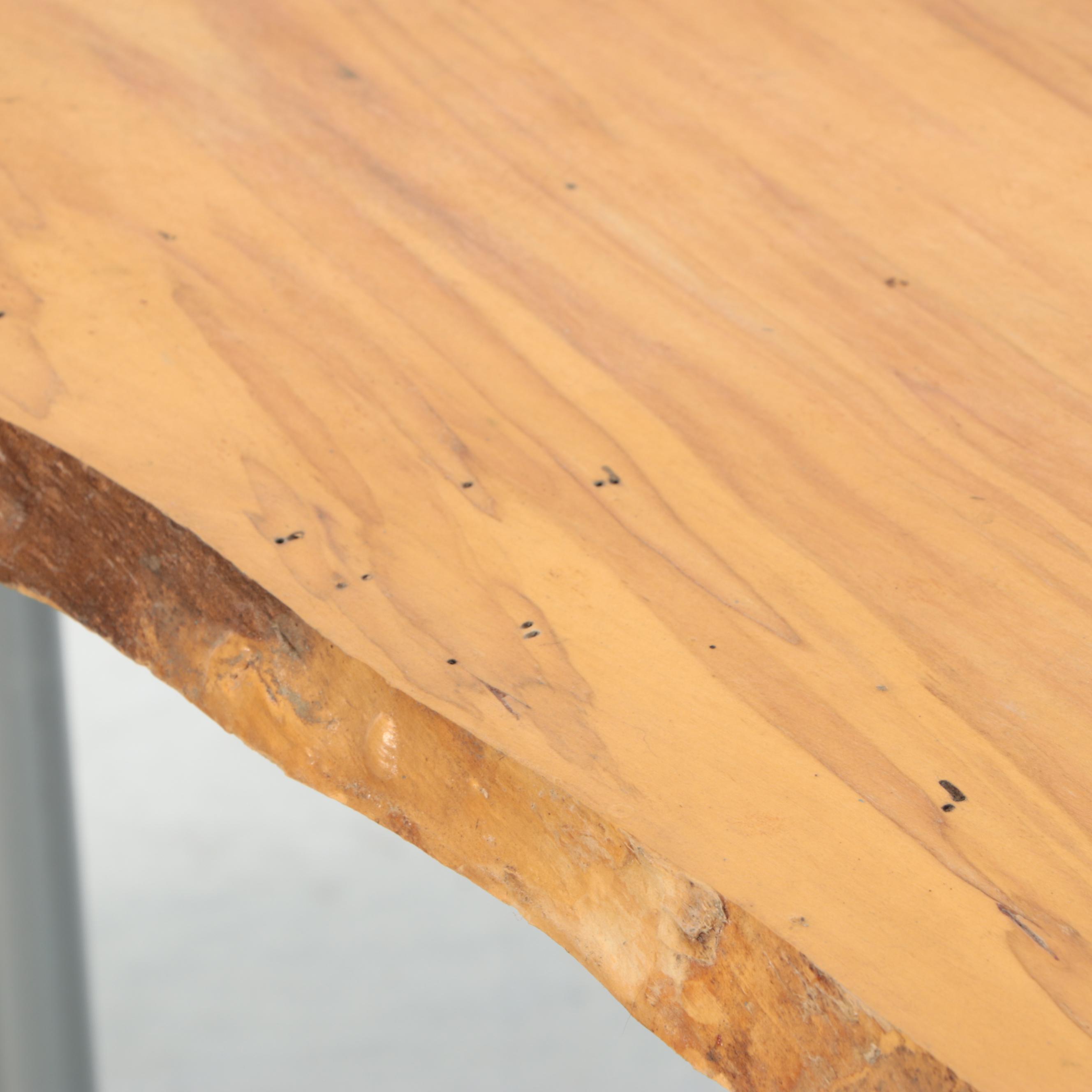 Live Edge Wood Slab Console Table with IKEA Legs
