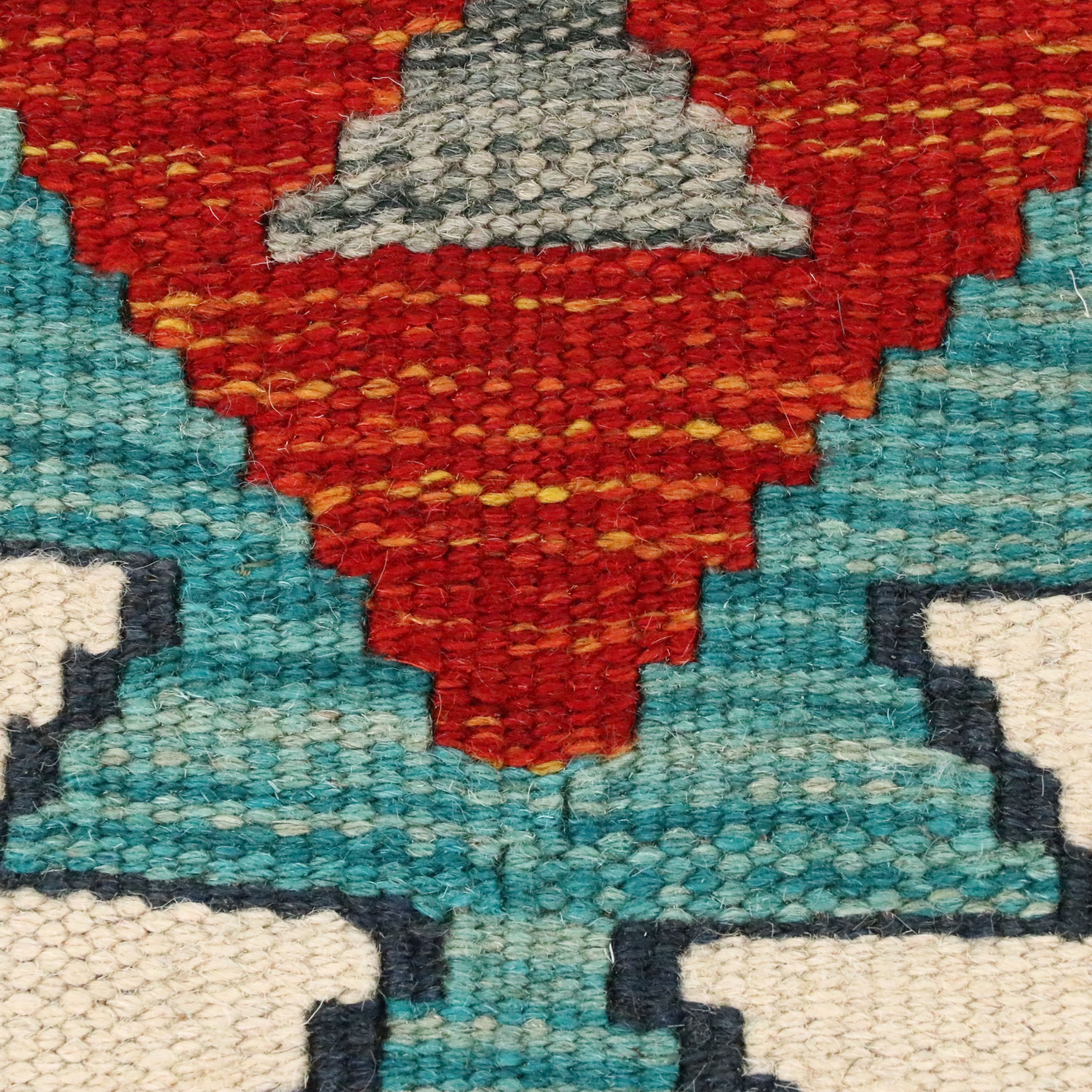 5'7 x 8'3 Handwoven Pakistani Kilim Area Rug