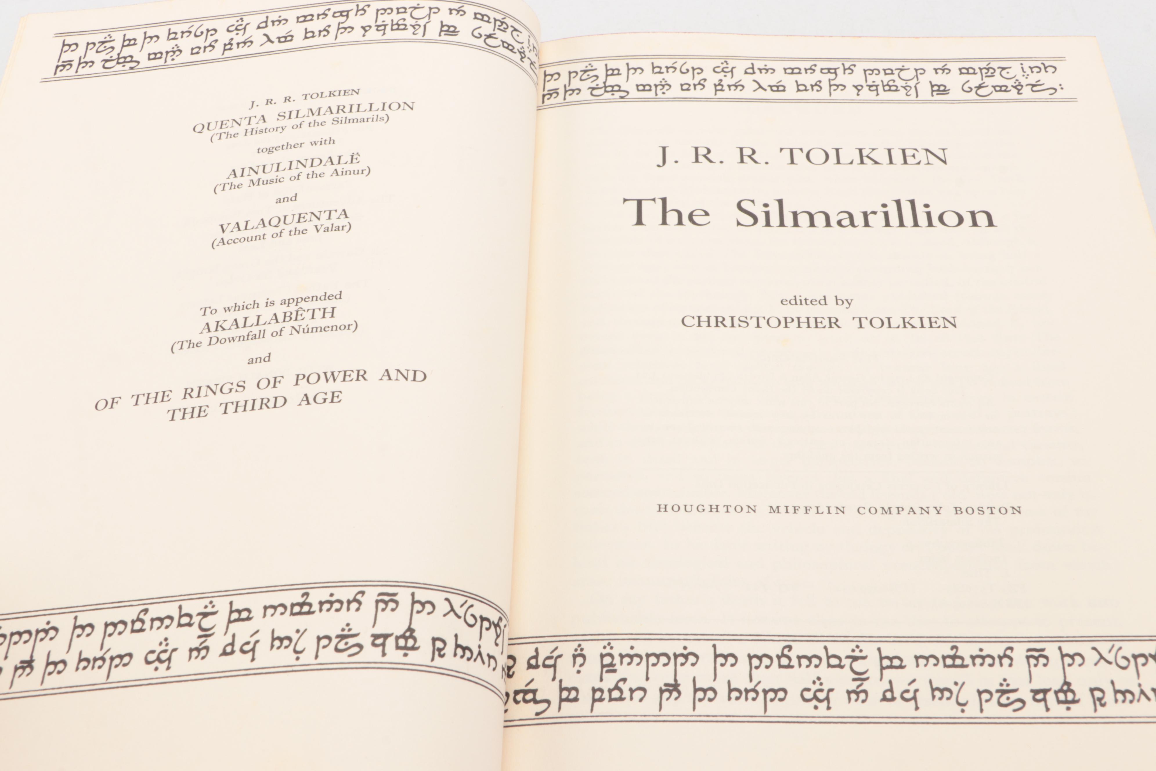 First American Edition "The Silmarillion" by J. R. R. Tolkien with Map, 1977