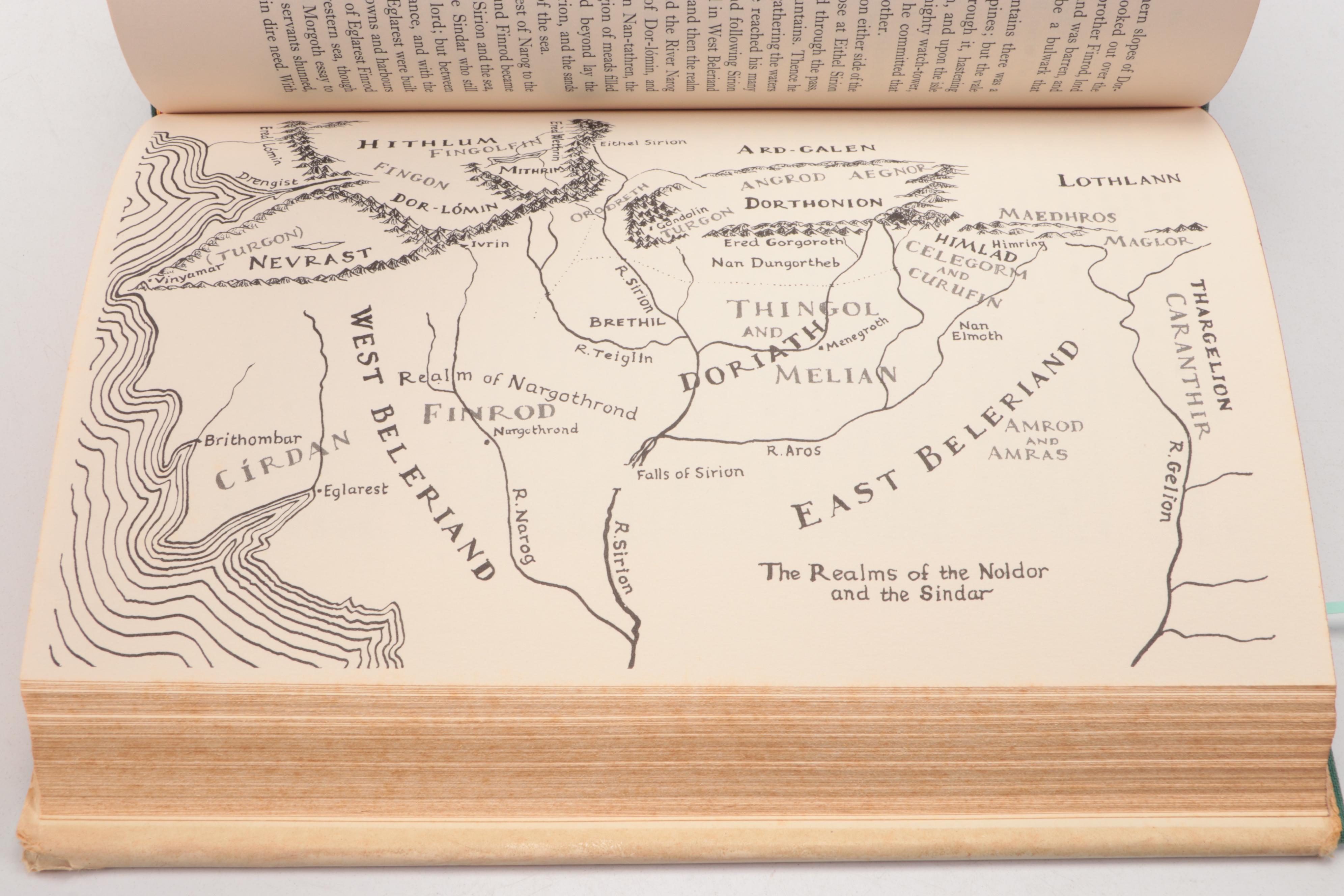 First American Edition "The Silmarillion" by J. R. R. Tolkien with Map, 1977