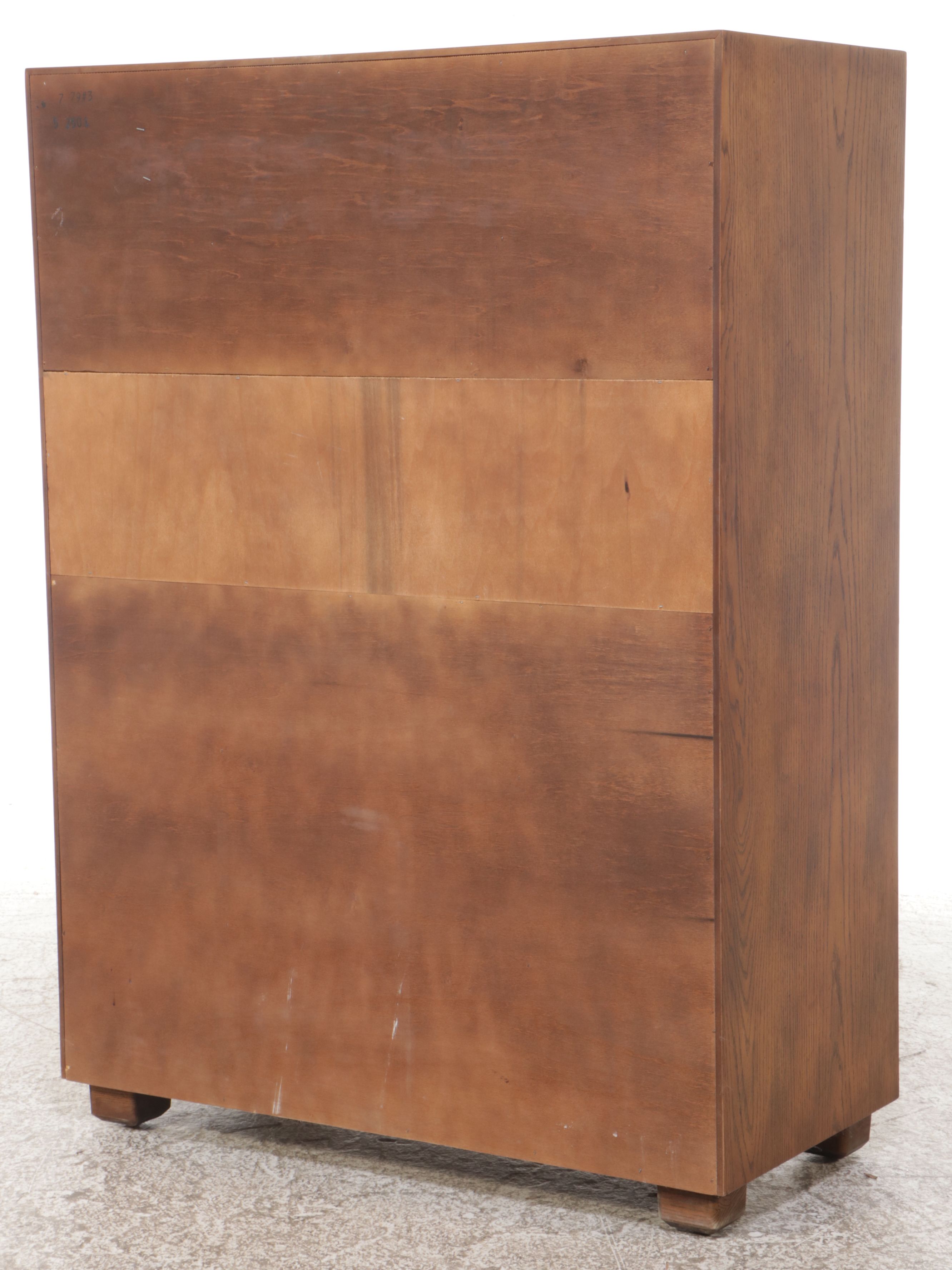 Campaign Style Oak Gentleman's Chest, Late 20th Century