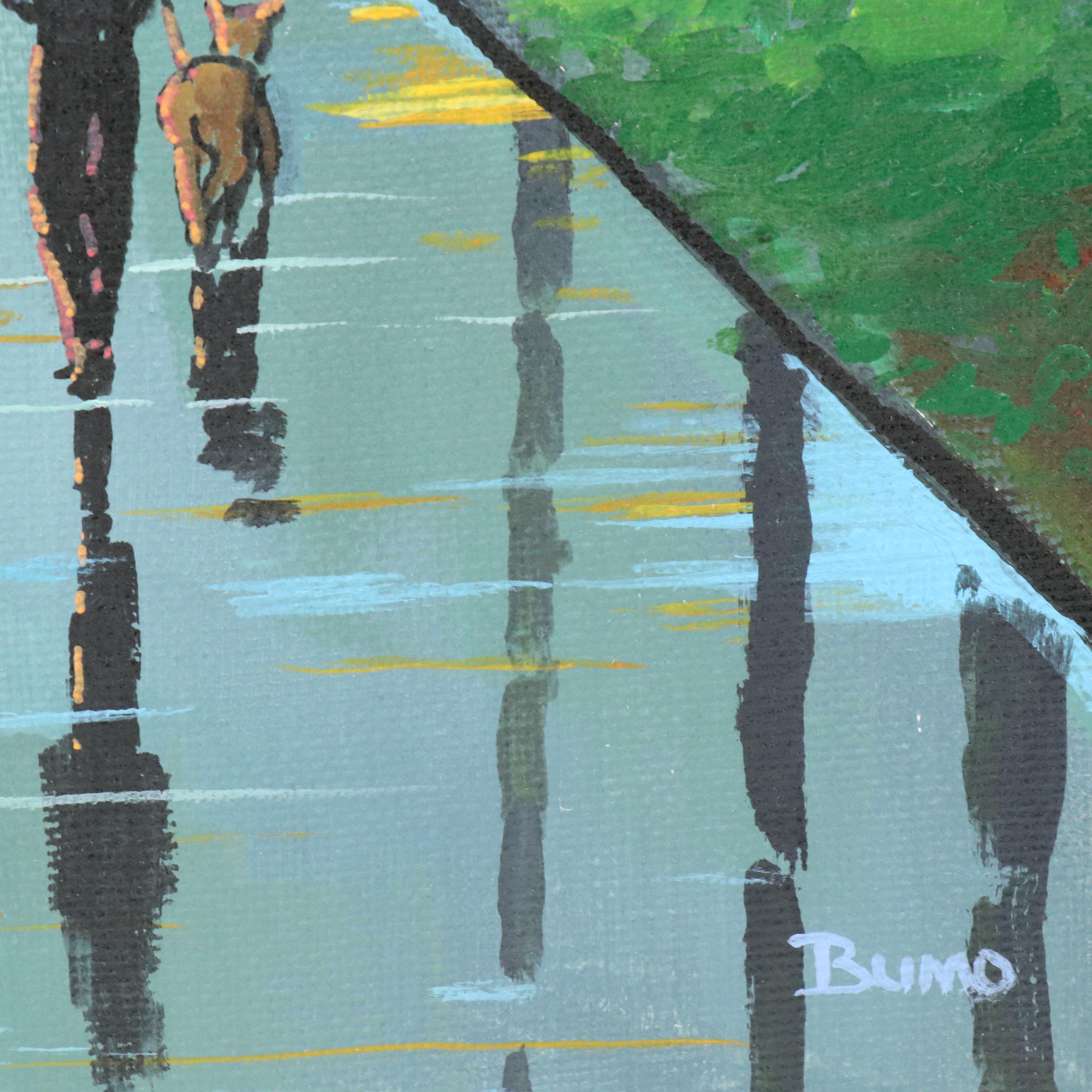 Doug "Bumo" Johnpeer Nocturne Landscape Oil Painting "The Park," 2025