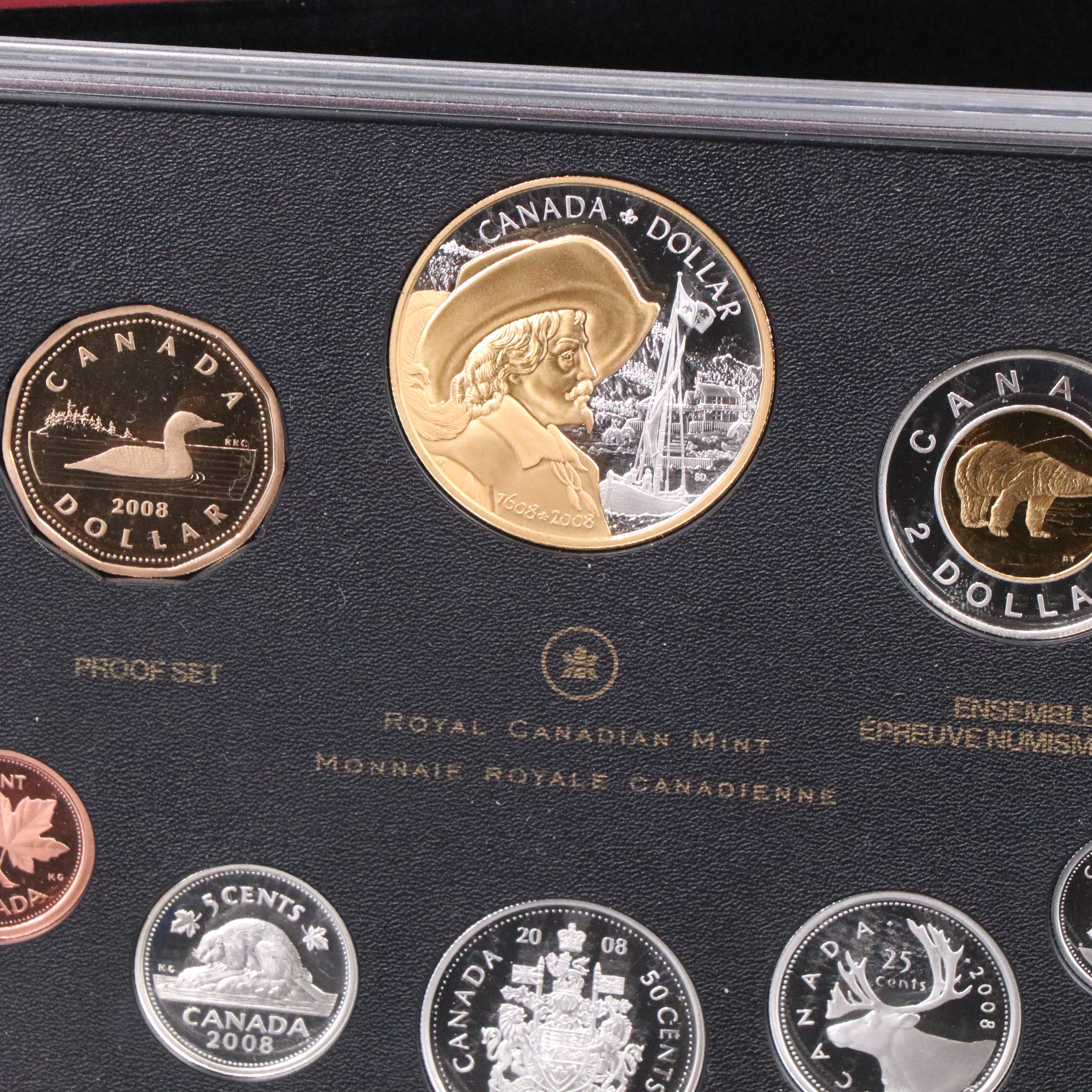 2008 Canada Eight Piece Proof Set with 8 Coins, and 6 are Silver