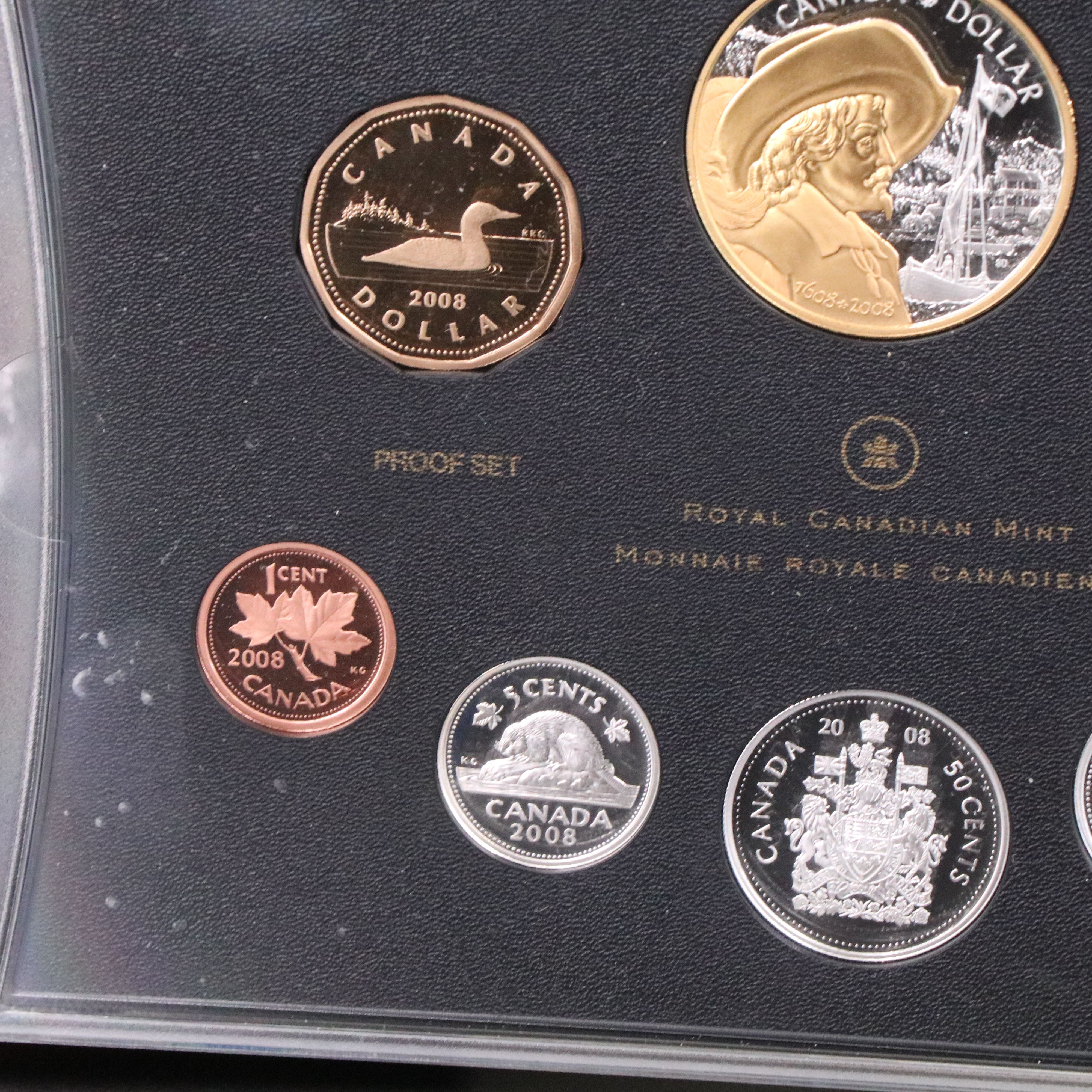 2008 Canada Eight Piece Proof Set with 8 Coins, and 6 are Silver