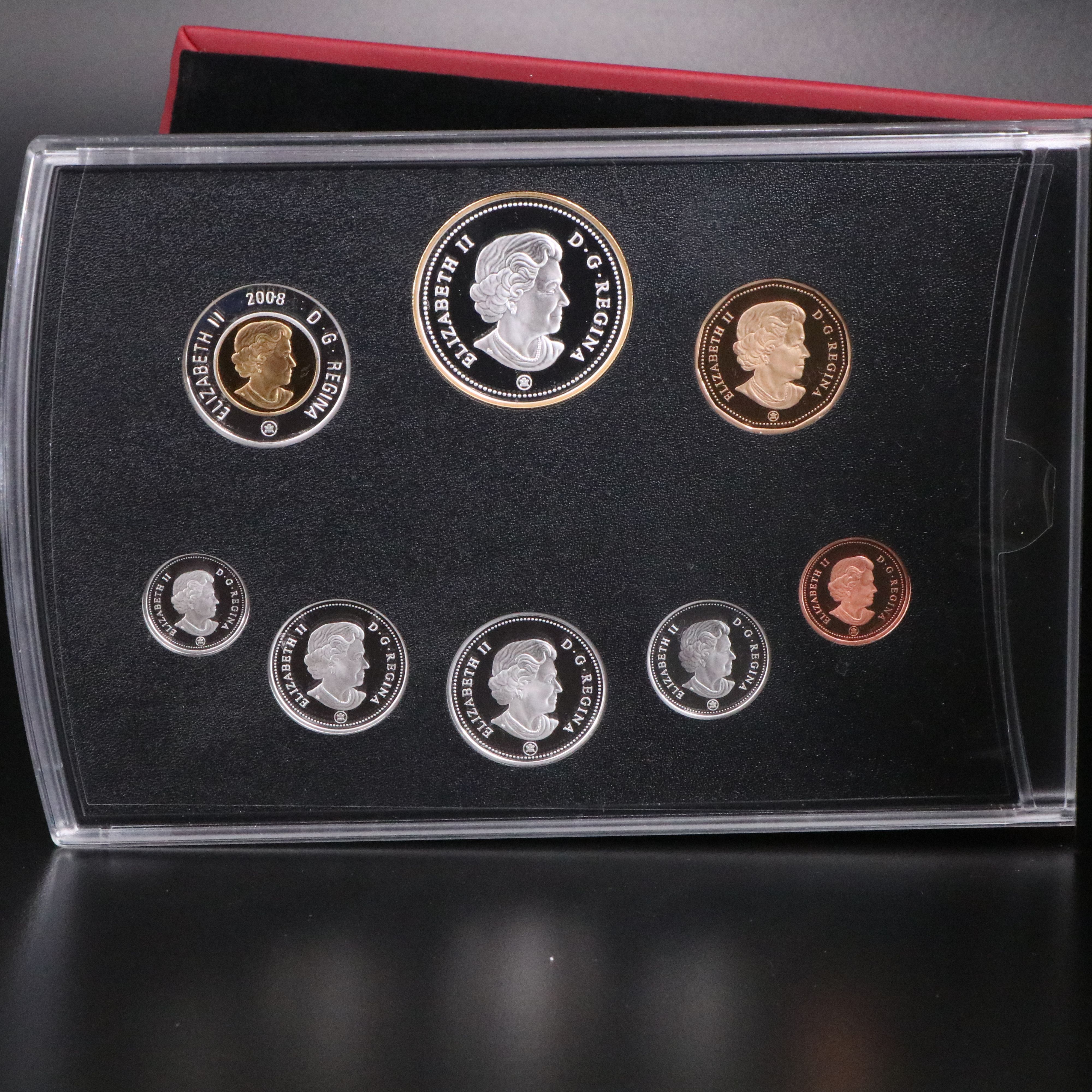 2008 Canada Eight Piece Proof Set with 8 Coins, and 6 are Silver