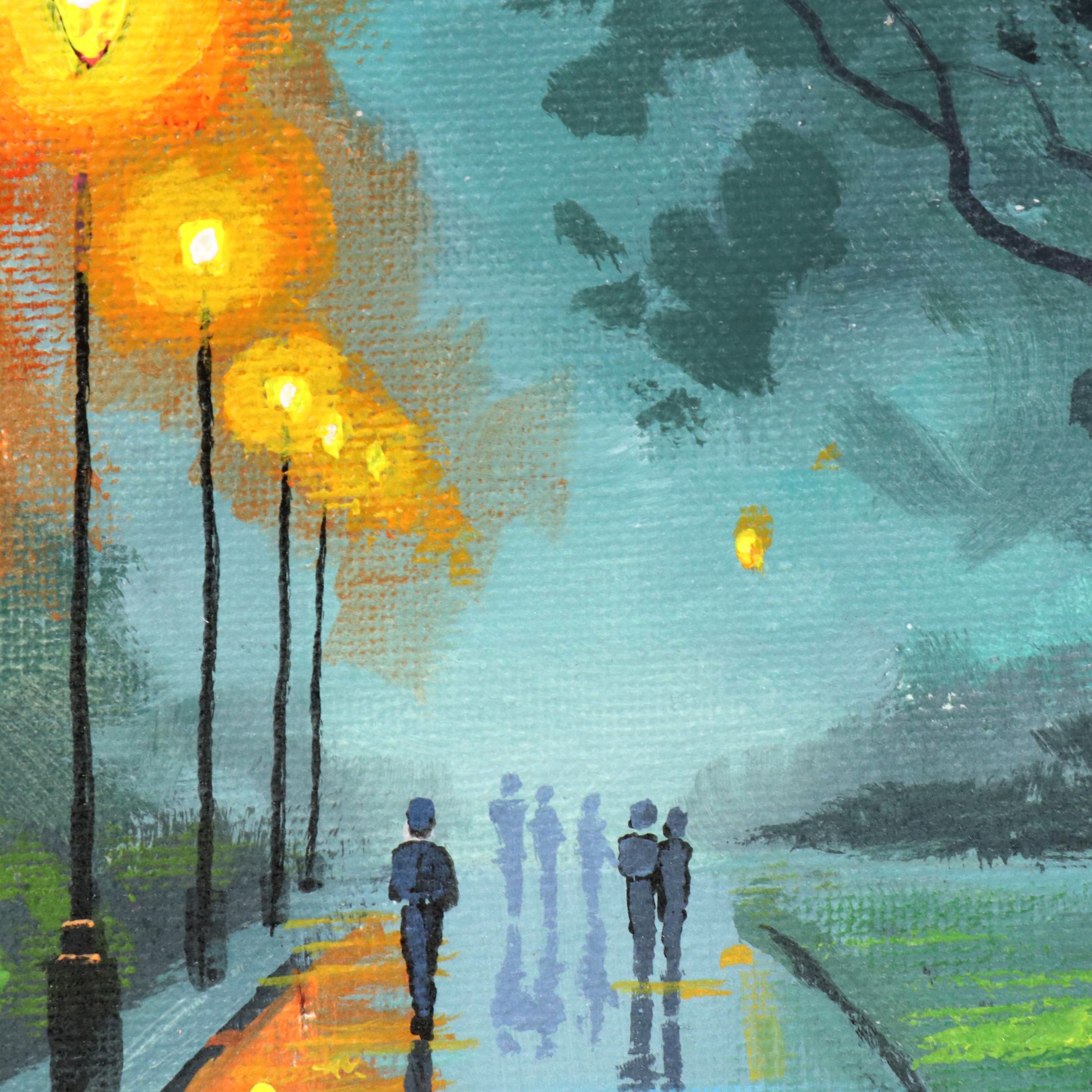 Doug "Bumo" Johnpeer Nocturne Landscape Oil Painting "The Park," 2025