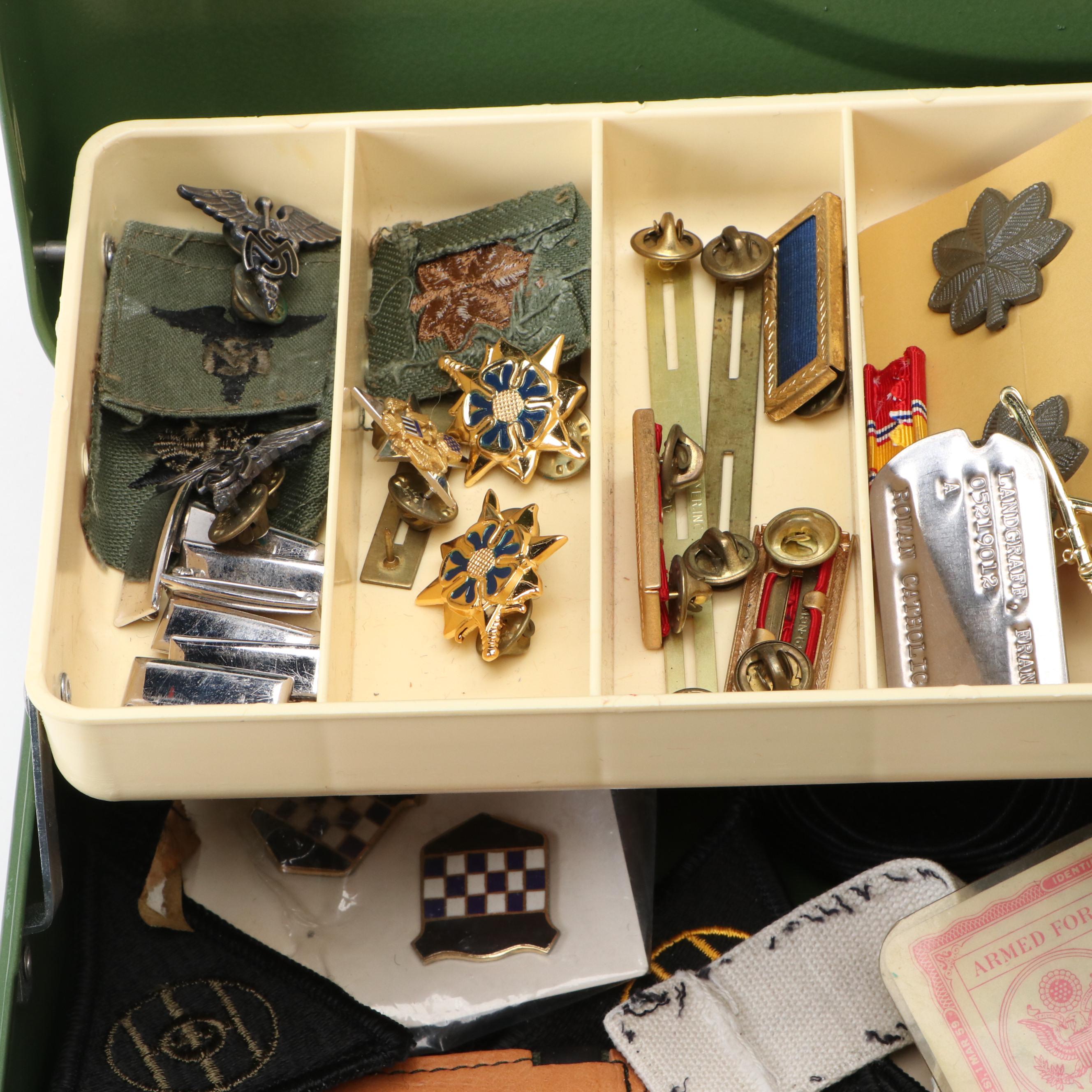 Vietnam War Era Patches, Pins, Dog Tags, Ammo Box and More