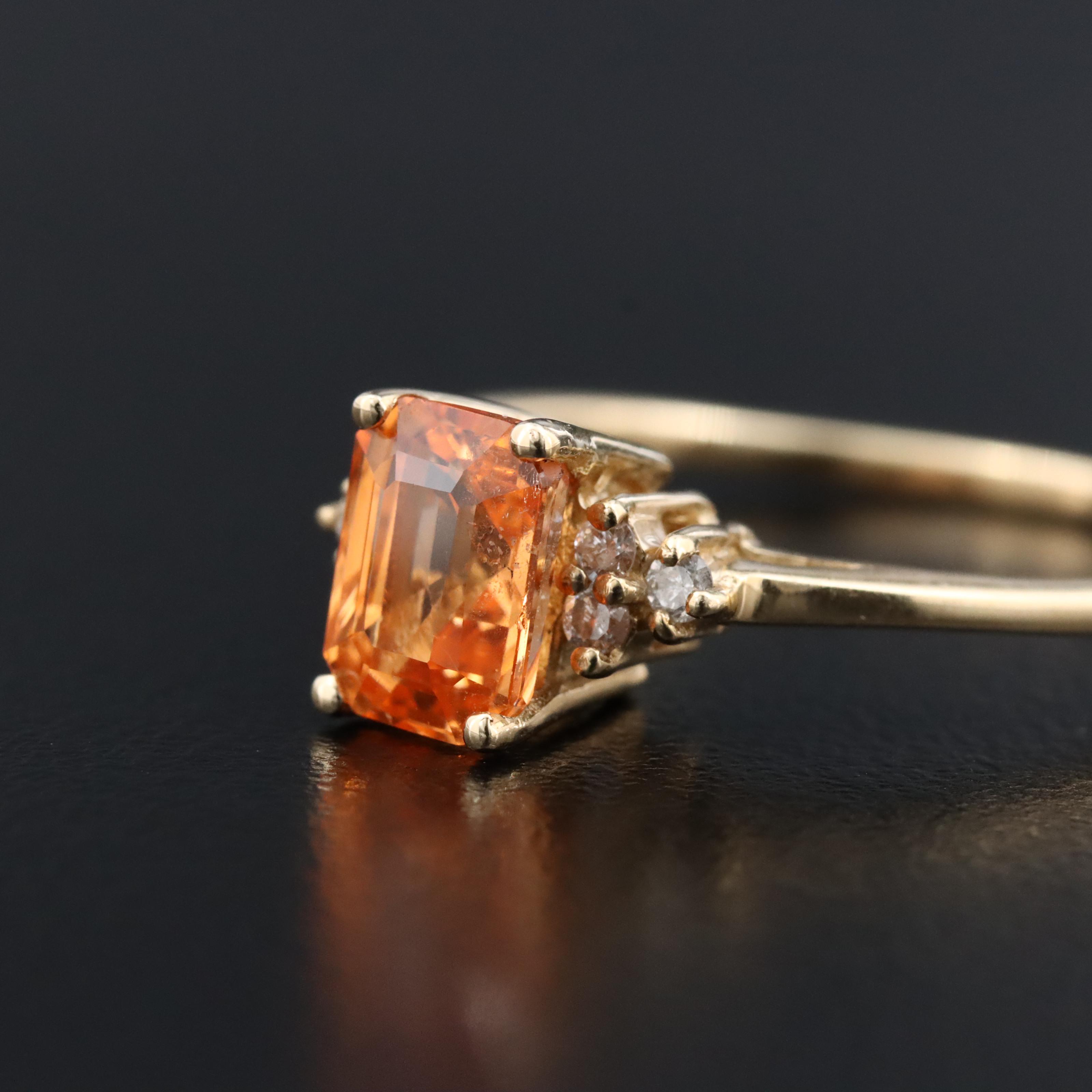 14K Spessartine and Diamond Ring