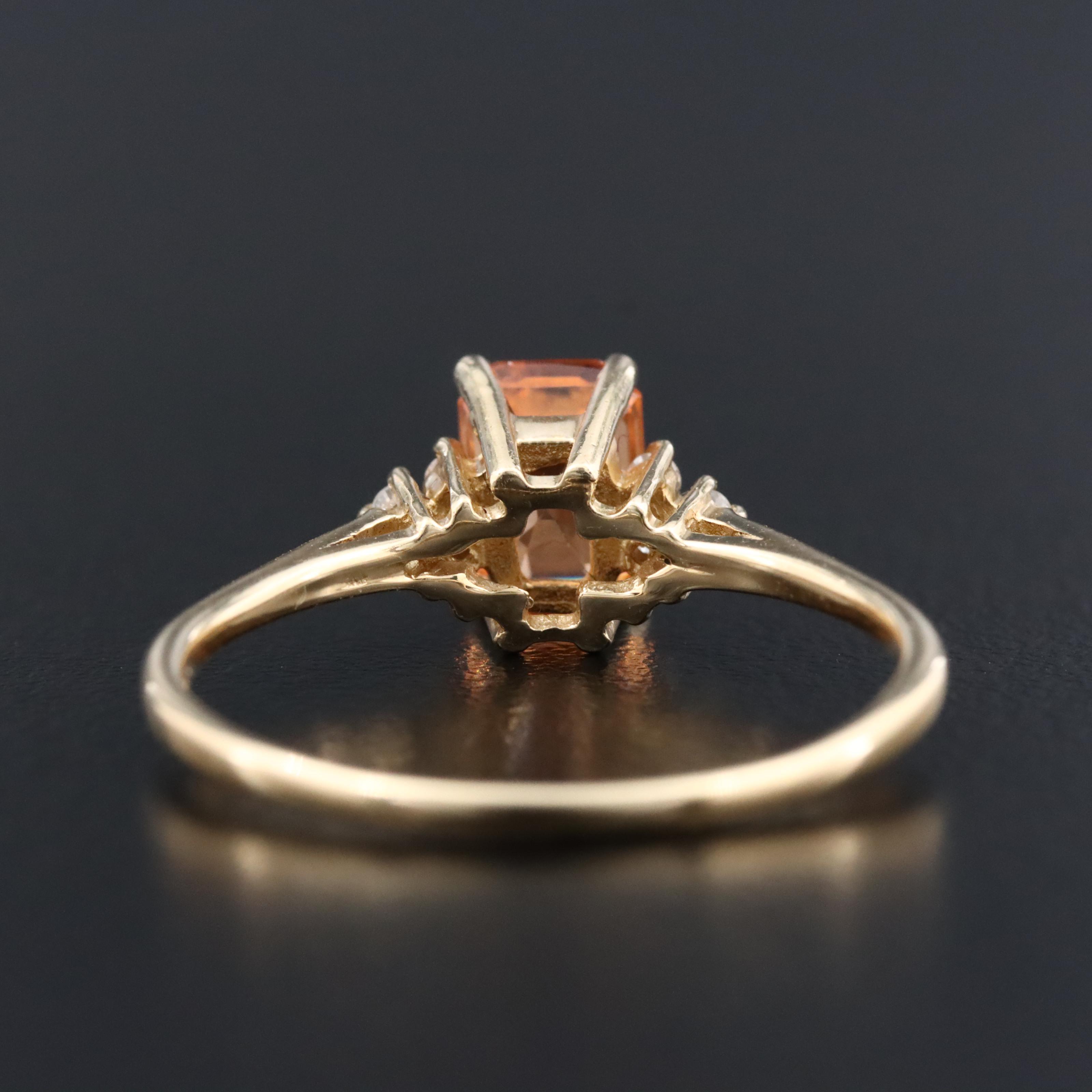 14K Spessartine and Diamond Ring