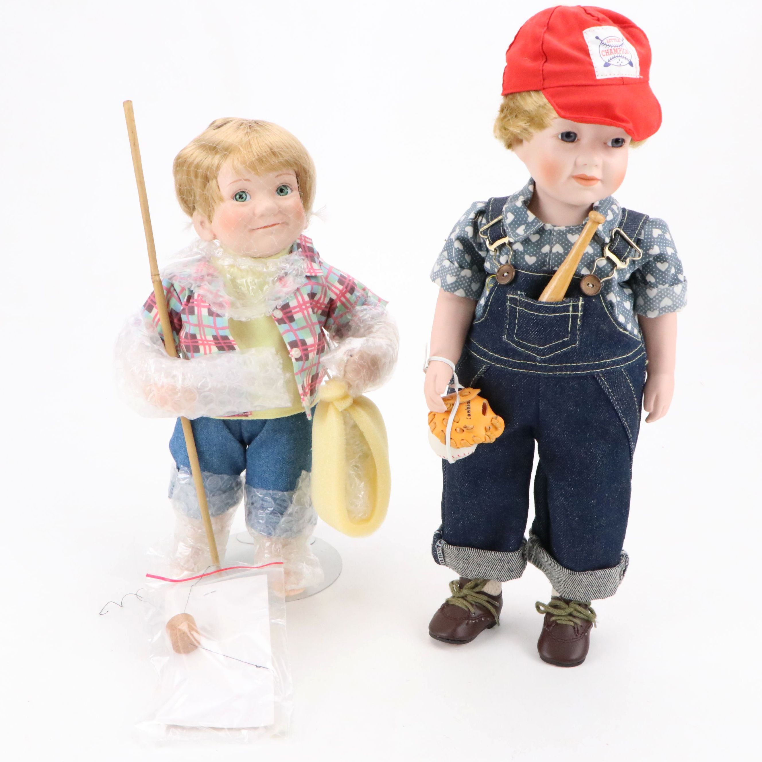 The Danbury Mint "Little Adventurers" Poseable Doll with Other Porcelain Doll