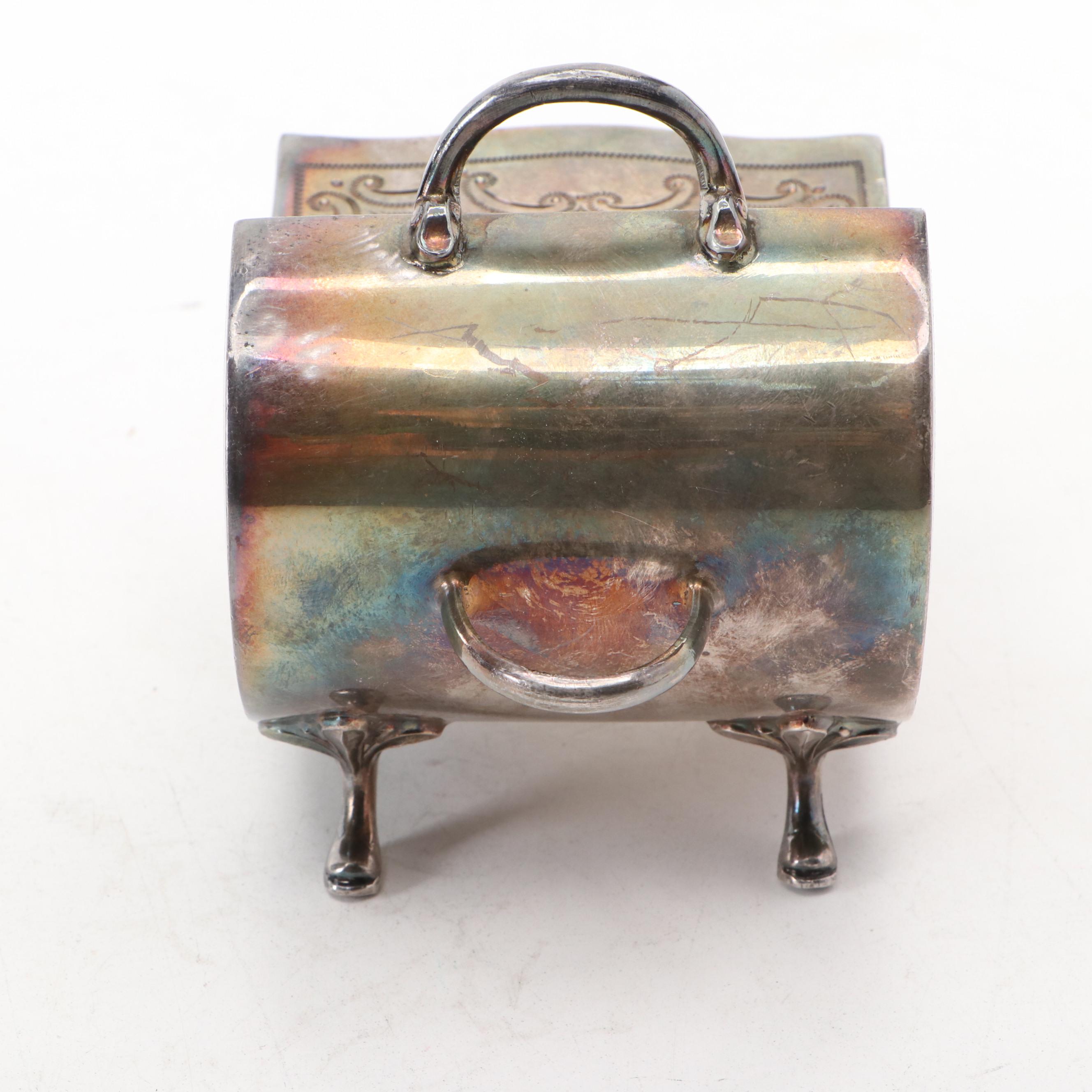 English Sheffield Victorian Bright Cut  Silver Plate Sugar Scuttle