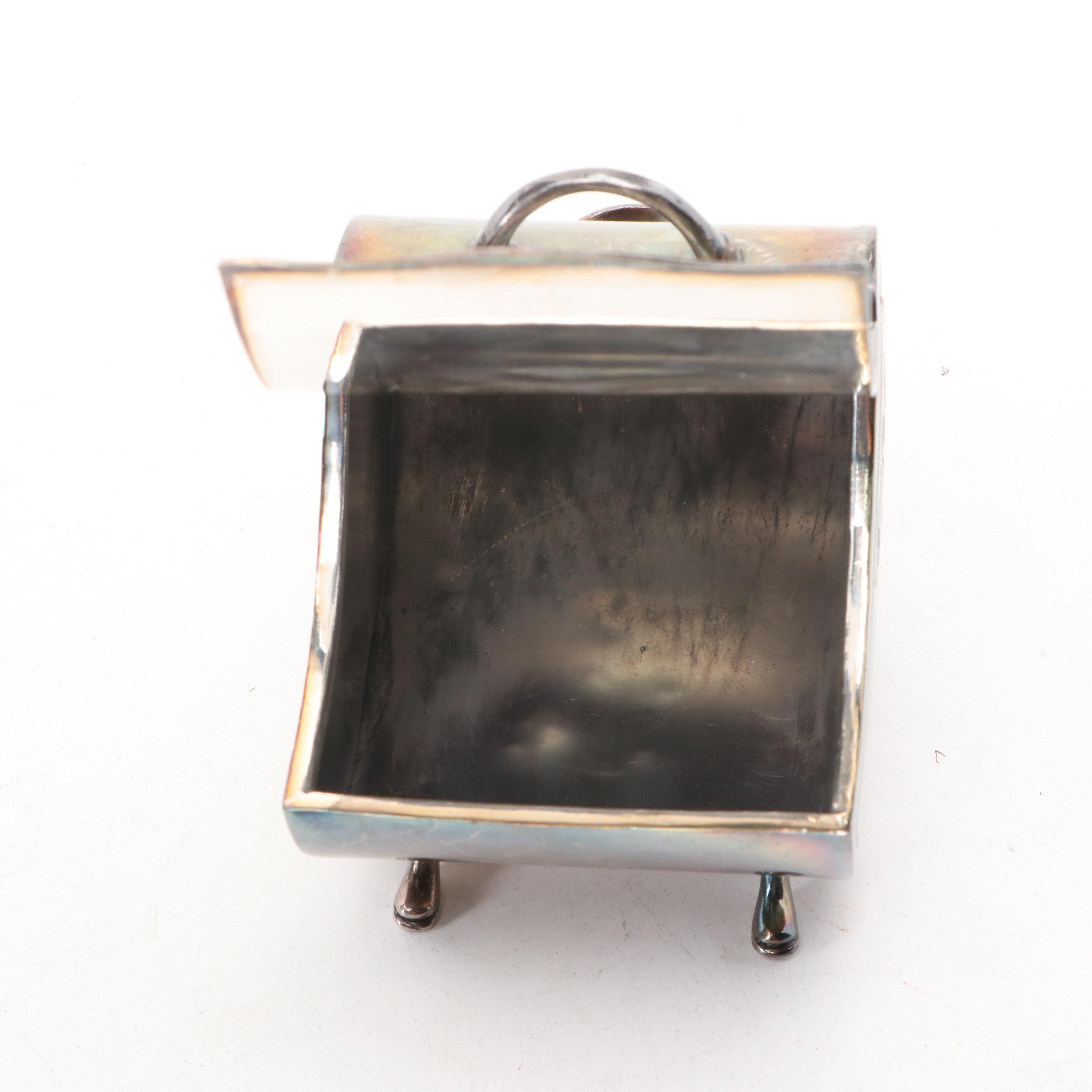 English Sheffield Victorian Bright Cut  Silver Plate Sugar Scuttle